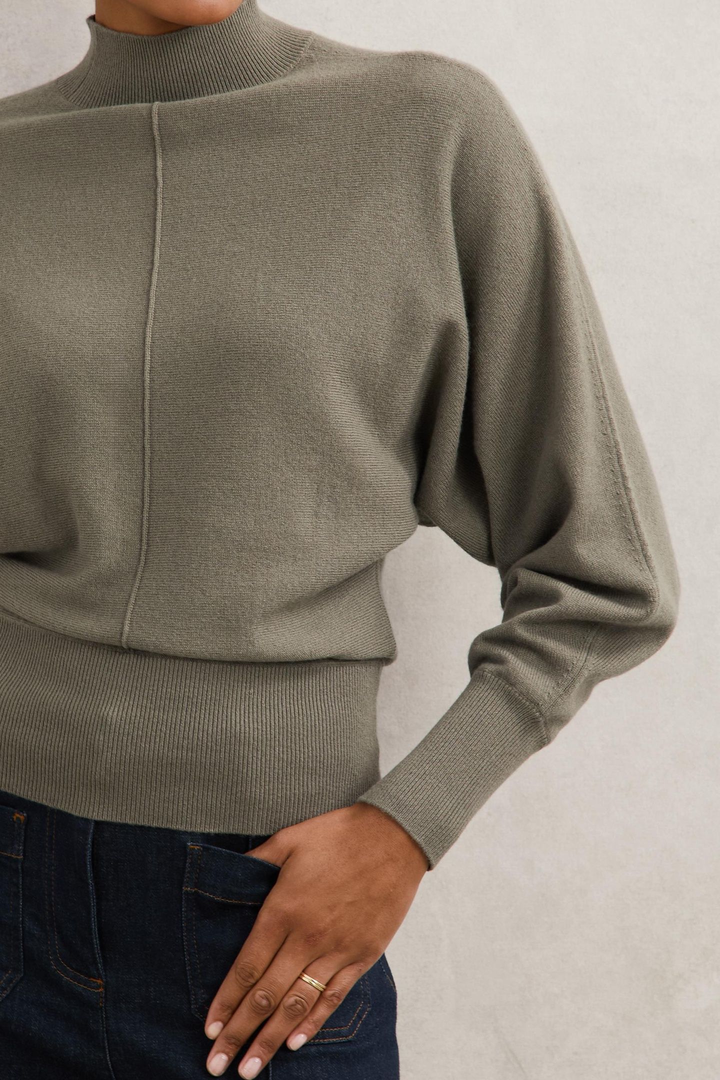 FUNNEL NECK JUMPER SAGE GREEN 4