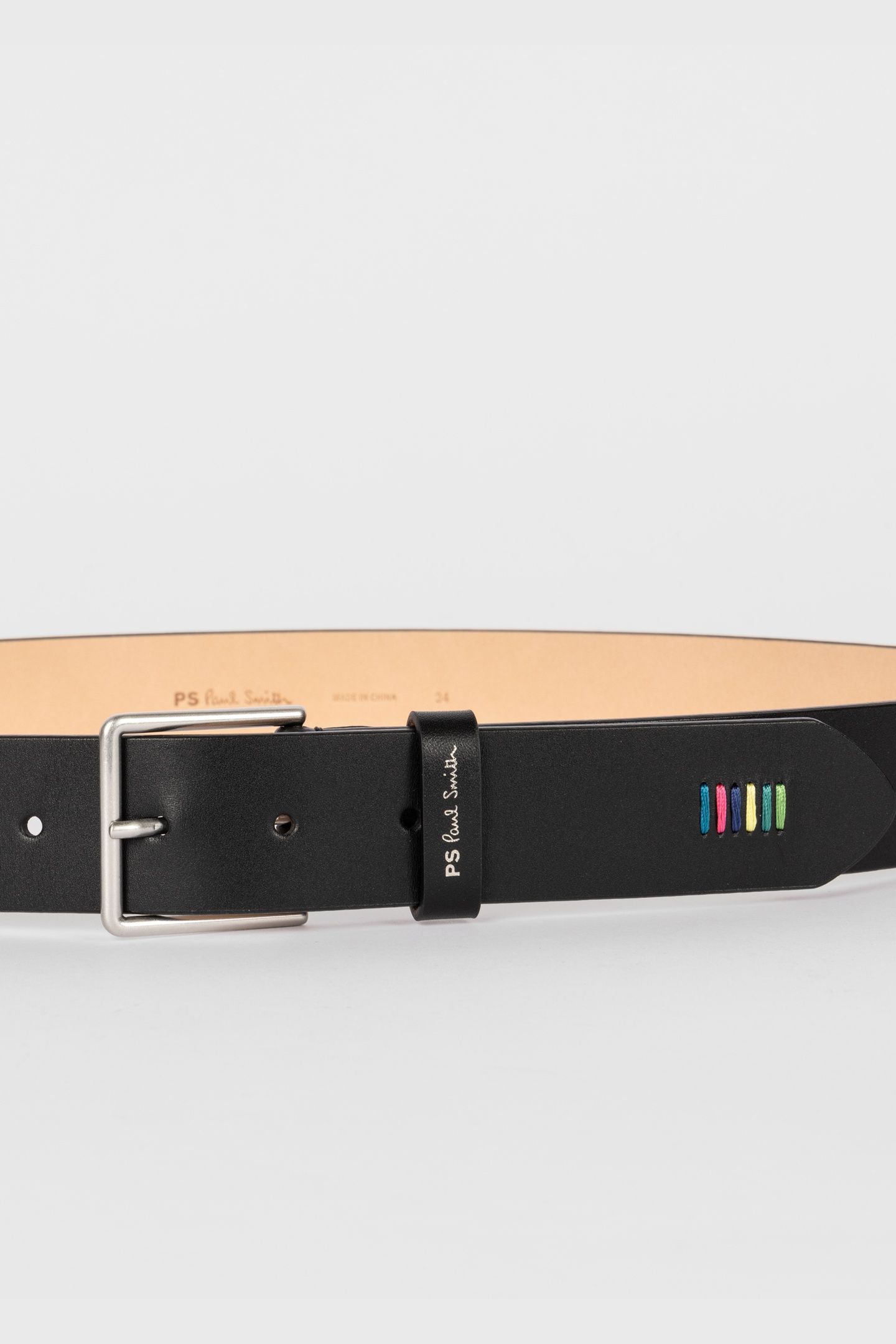 MEN BELT PS STITCH BLACK 7