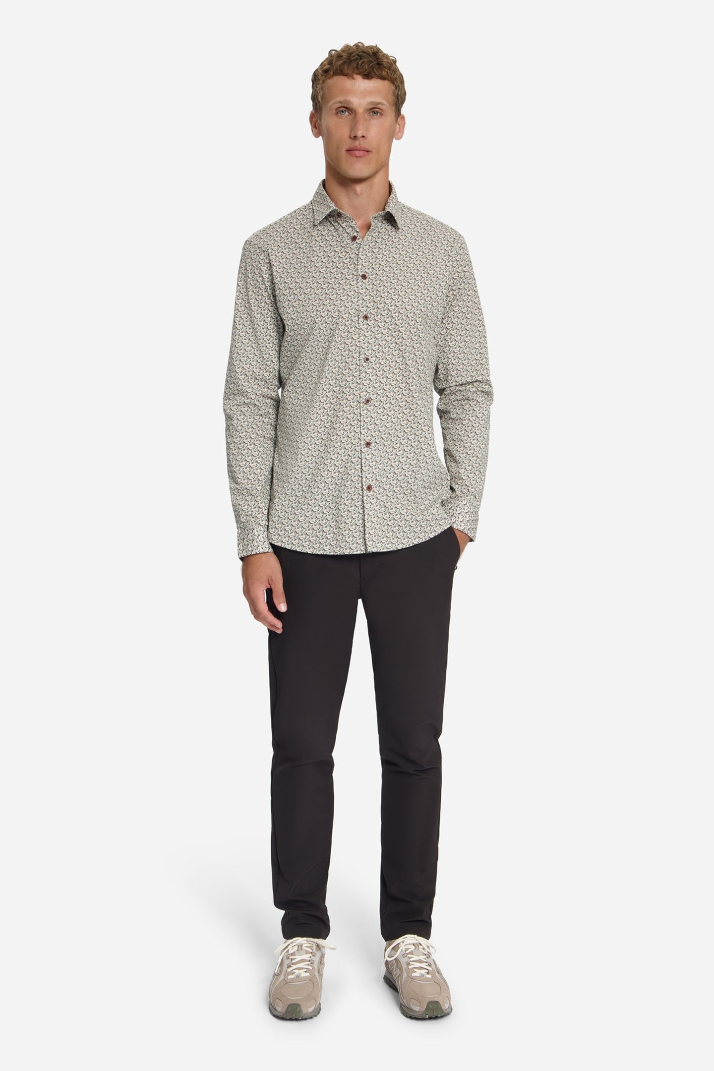 SHIRT STRETCH ALLOVER PRINTED CARAMEL 2