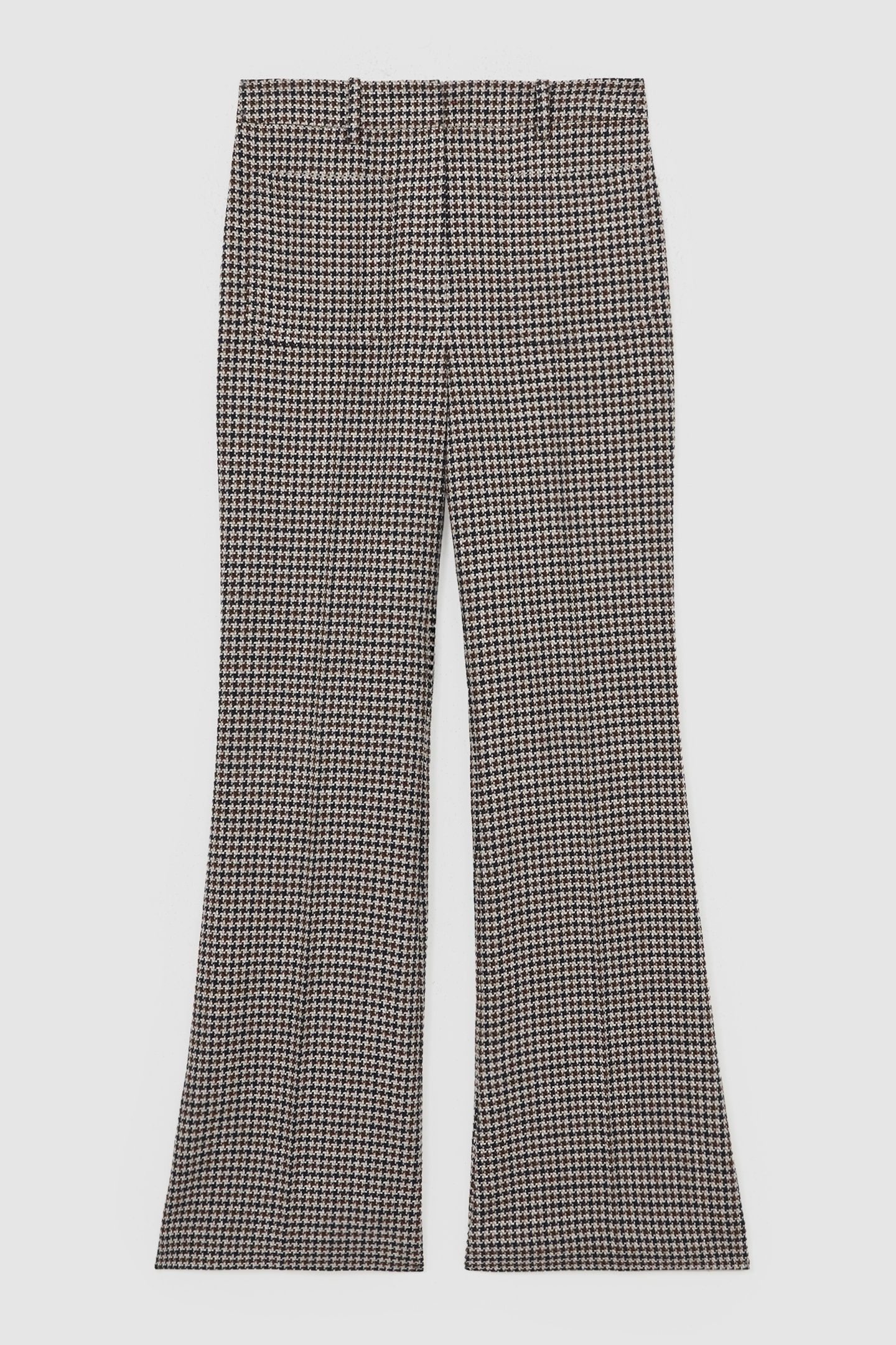 CHECK FLARE LEG TROUSER NAVY NEUTRAL CHECK 5