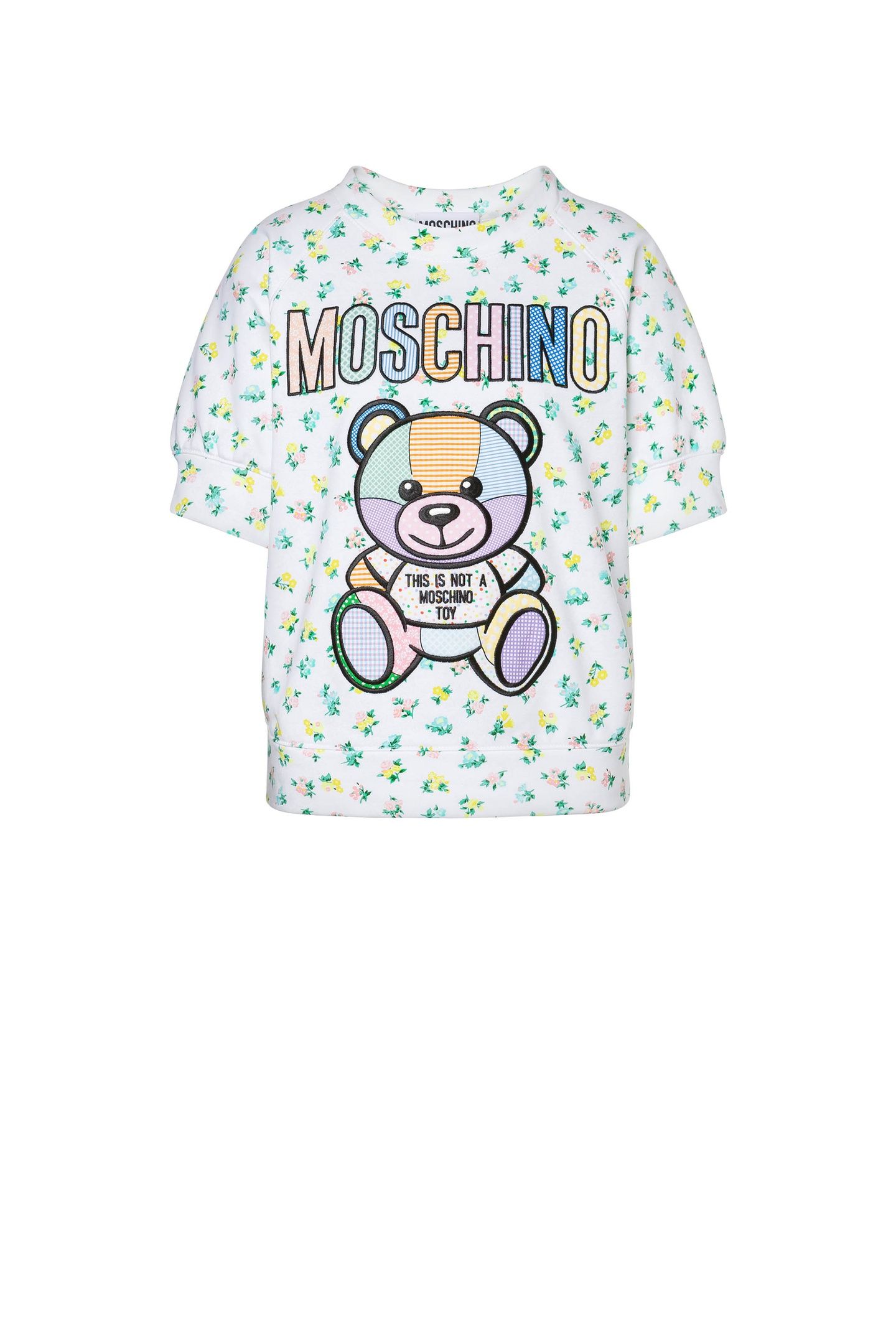 TEDDY PATCHWORK COTTON SWEATSHIRT WHITE 3