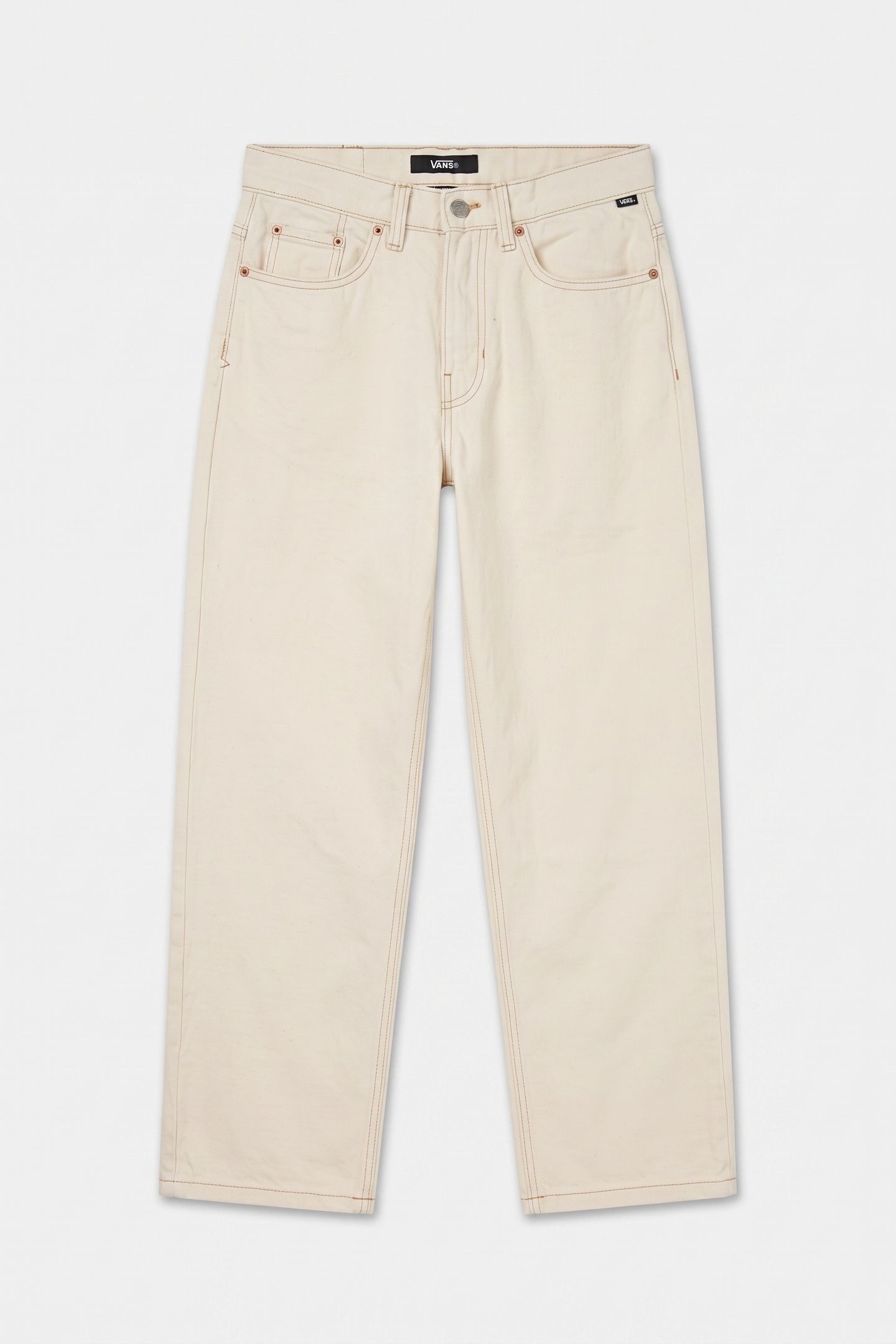 CHECK-5 LOOSE DENIM PANTS BEIGE 3