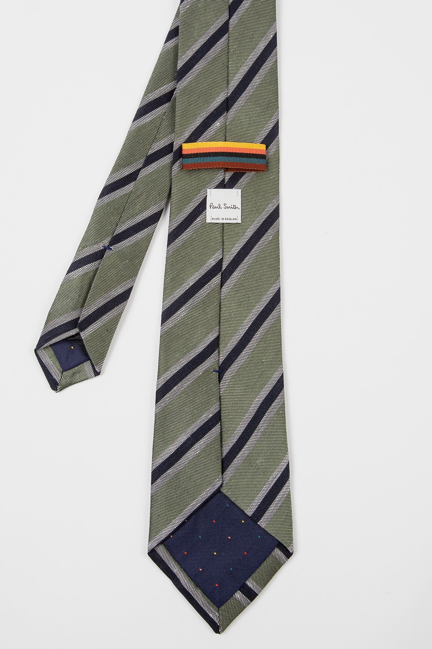 MEN TIE PASTEL STRIPE BOTTLE GREEN 5
