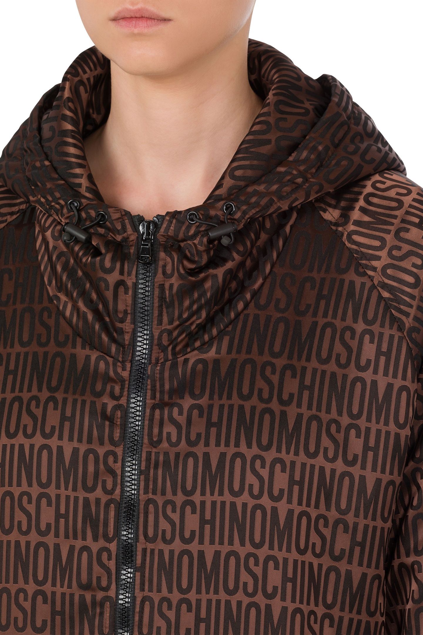 WINDBREAKER PADDED ALLOVER LOGO BROWN 4