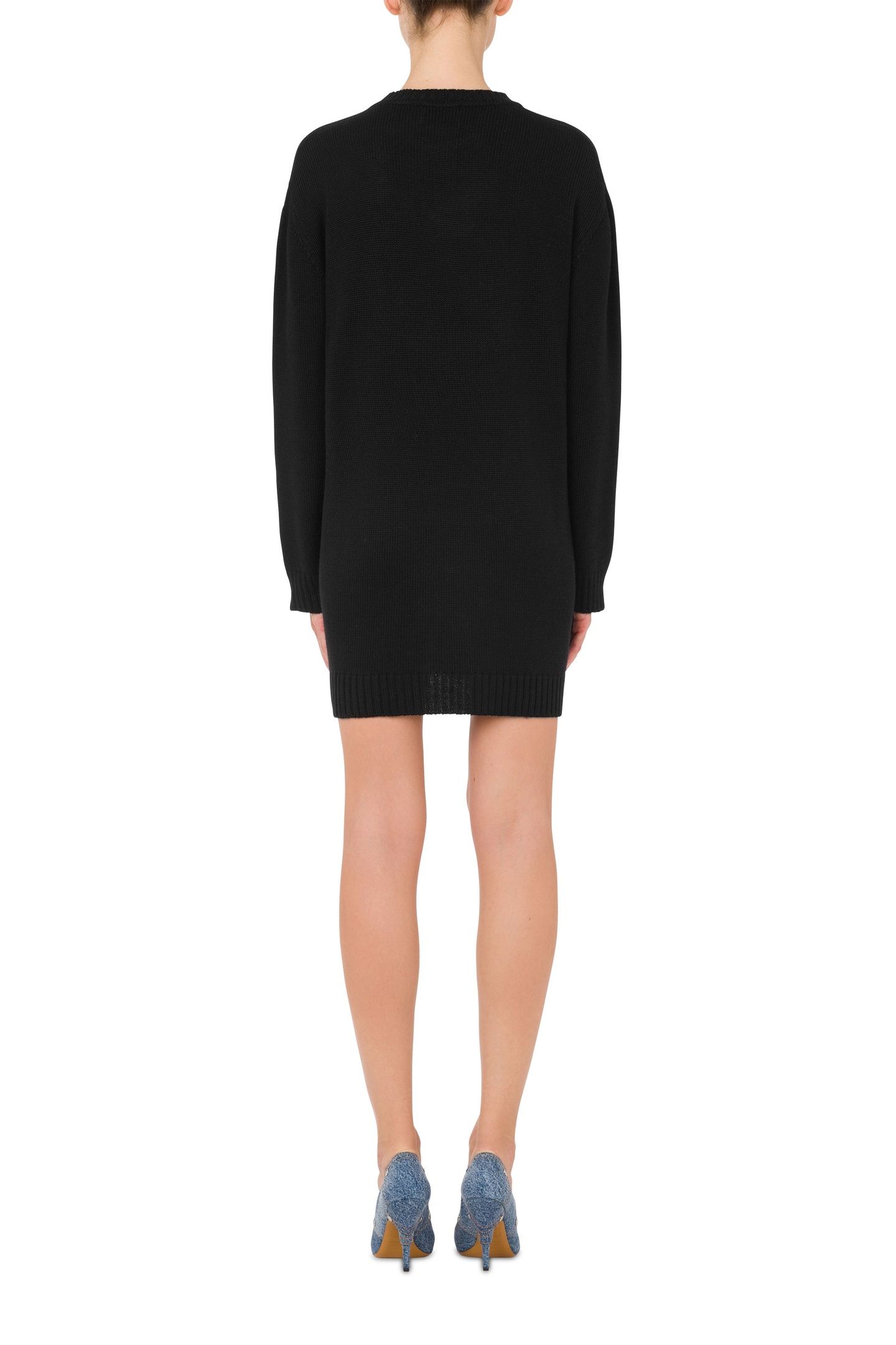 PEACE SYMBOL WOOL BLEND DRESS BLACK 2