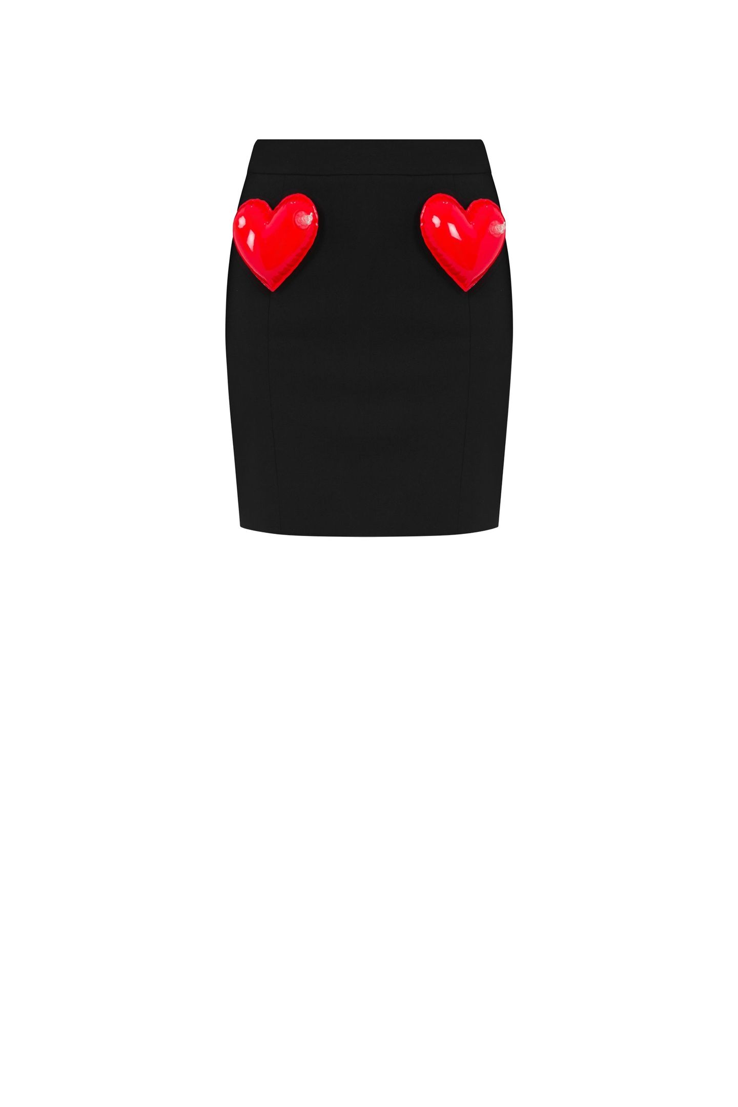 INFLATABLE HEARTS STRETCH GABARDINE MINISKIRT BLACK 3