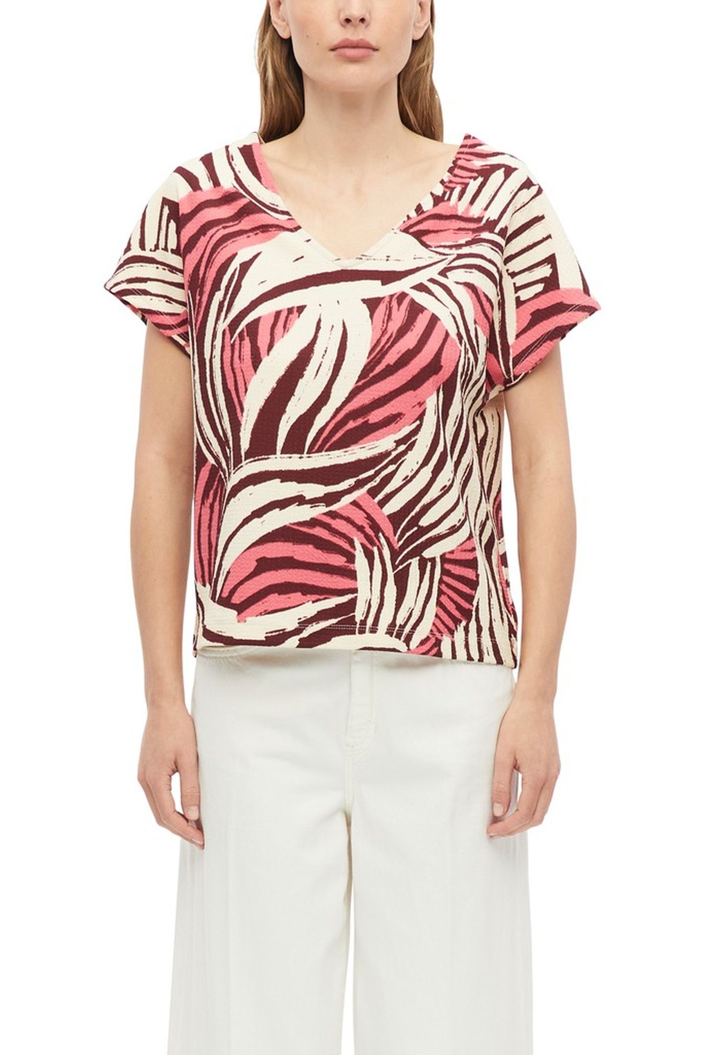 S.OLIVER T-SHIRTS PINK BURGUNDY 1
