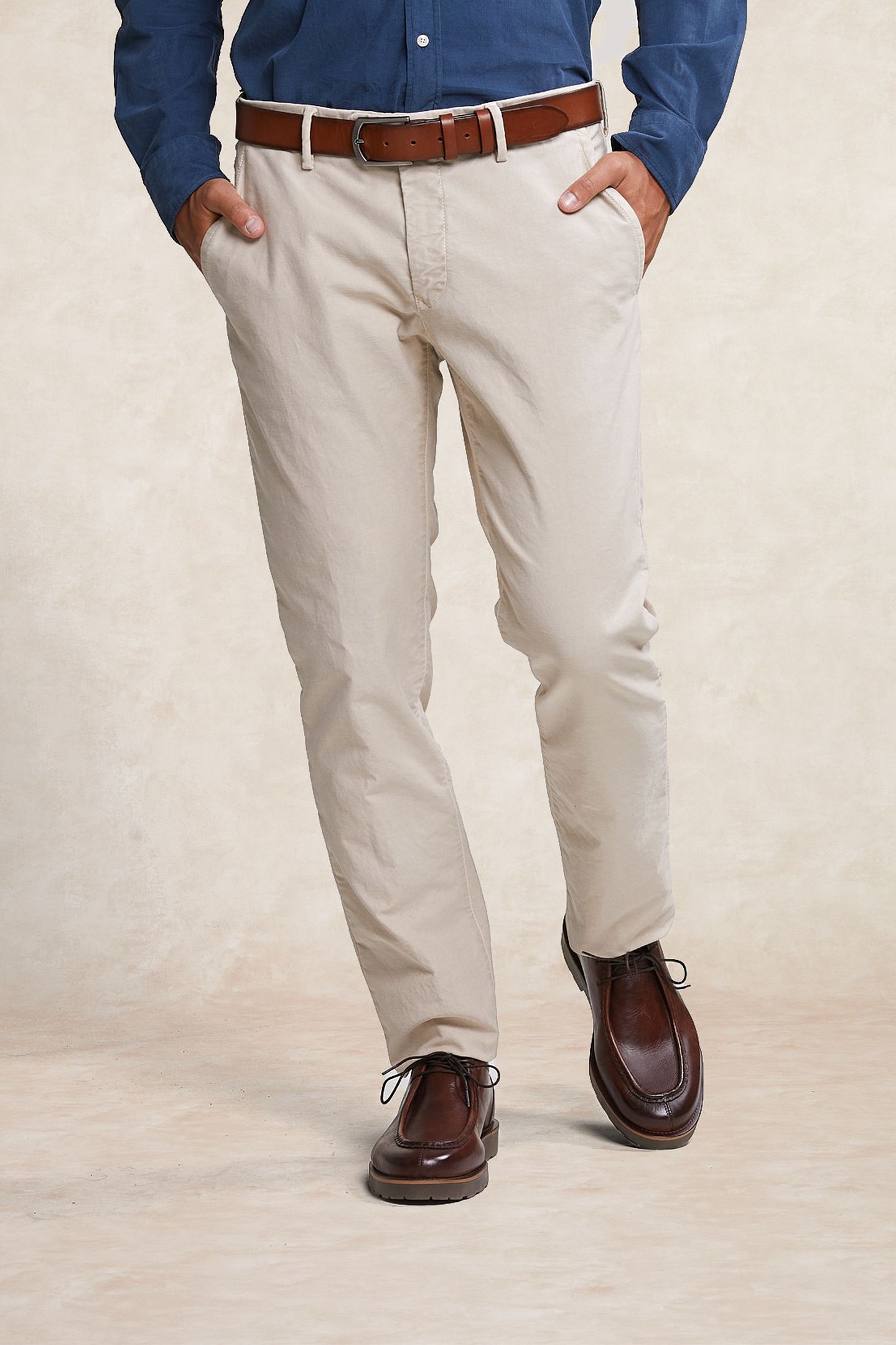 SLIM FIT BASIC CHINO PANTS SAND BEIGE 3