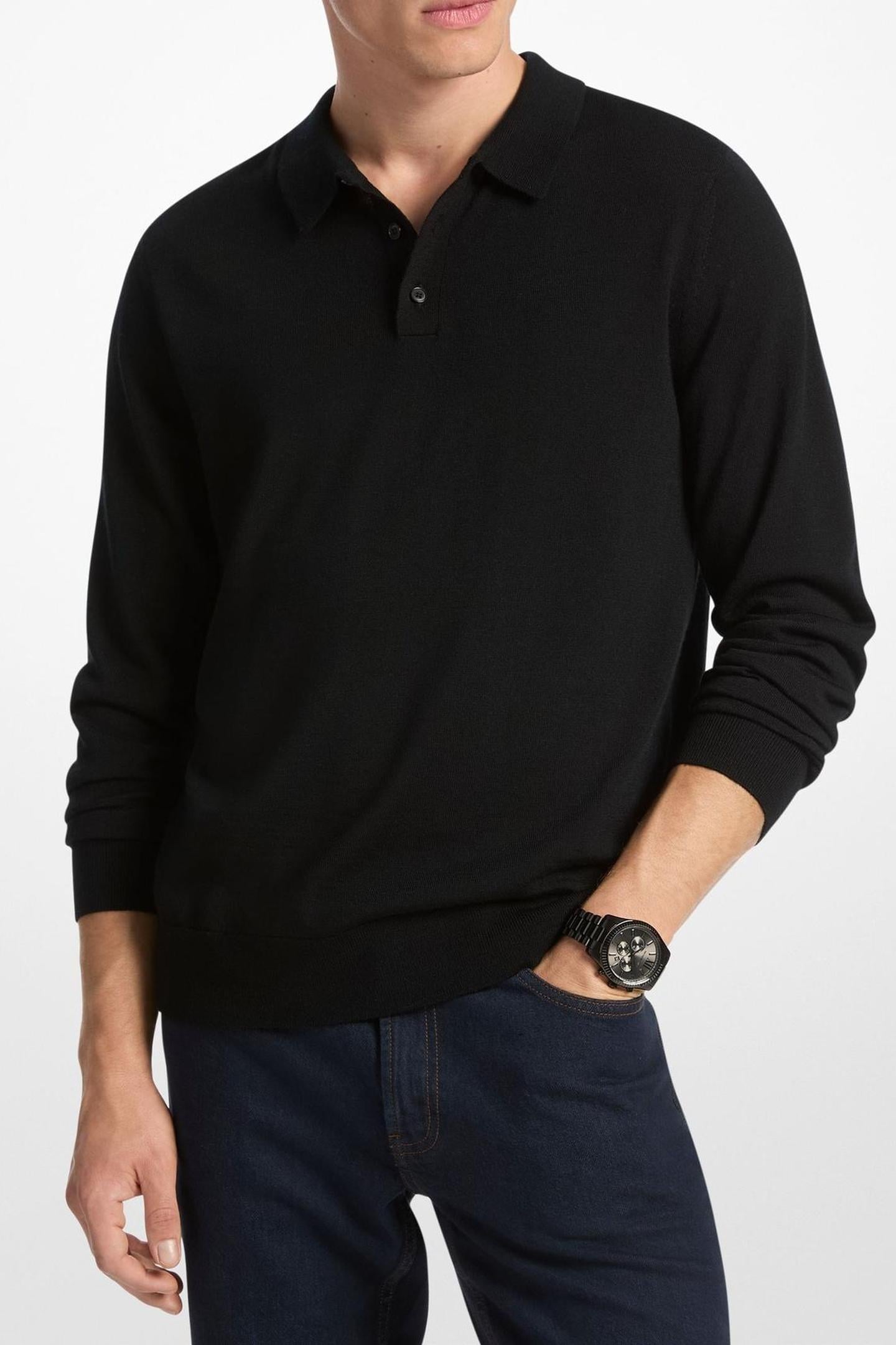 MERINO LS POLO BLACK 1