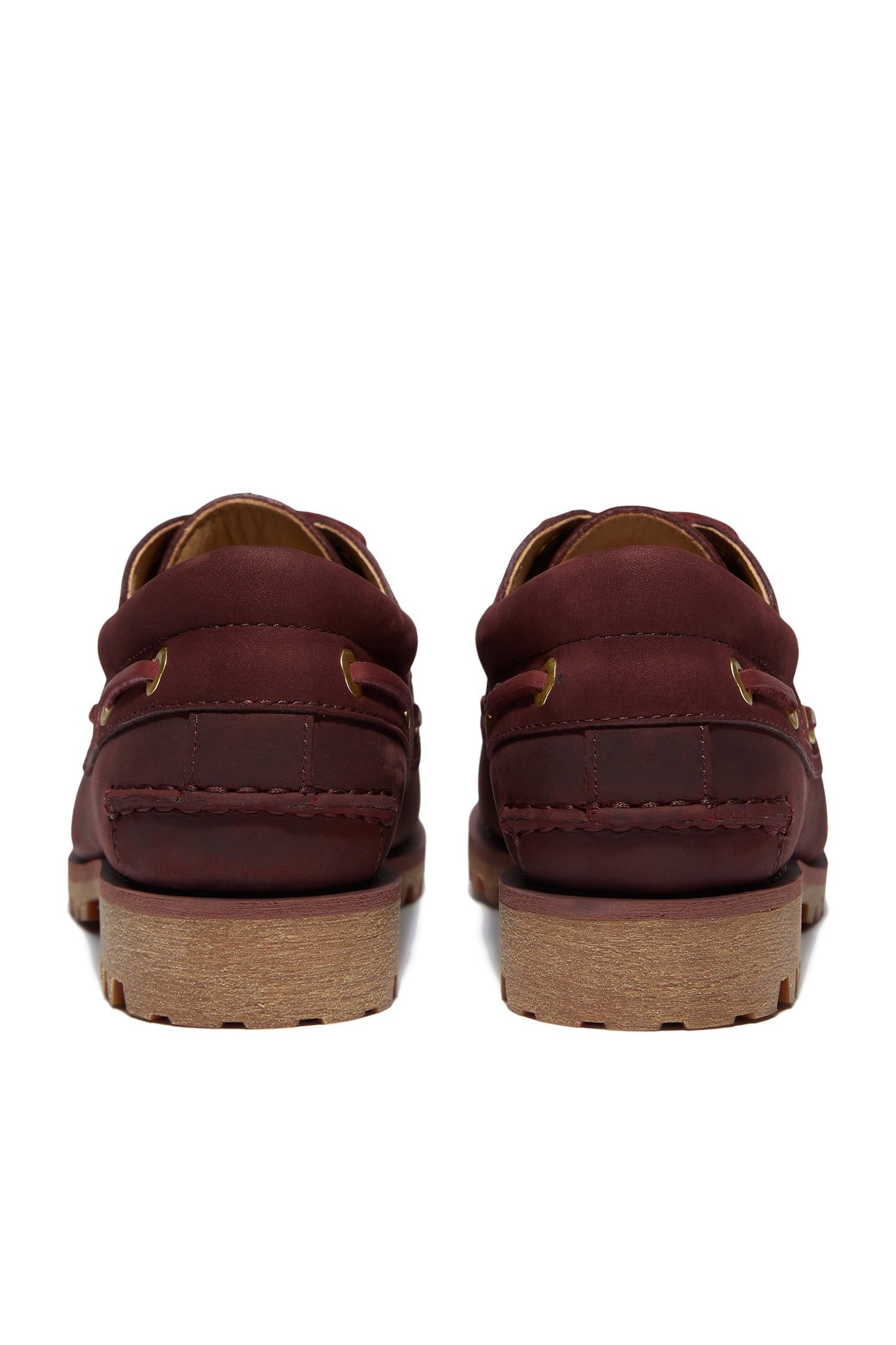 AUTH ESSENTIAL BOAT SHOE BURGUNDY FULL GRAIN 4
