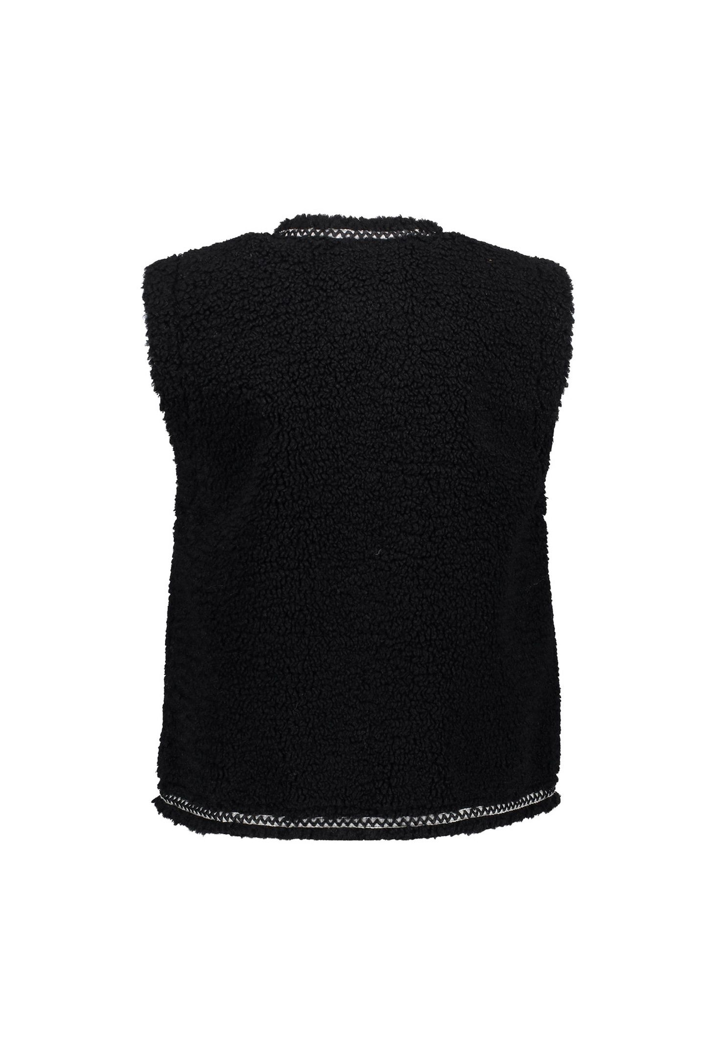 GILET TEDDY EMBROIDERY BLACK/TAPE BLACK ZIGZAG 2