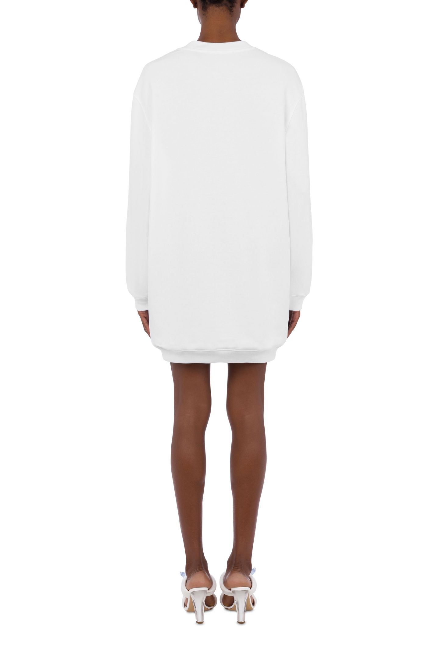 TEDDY BEAR ORGANIC FLEECE DRESS WHITE 2