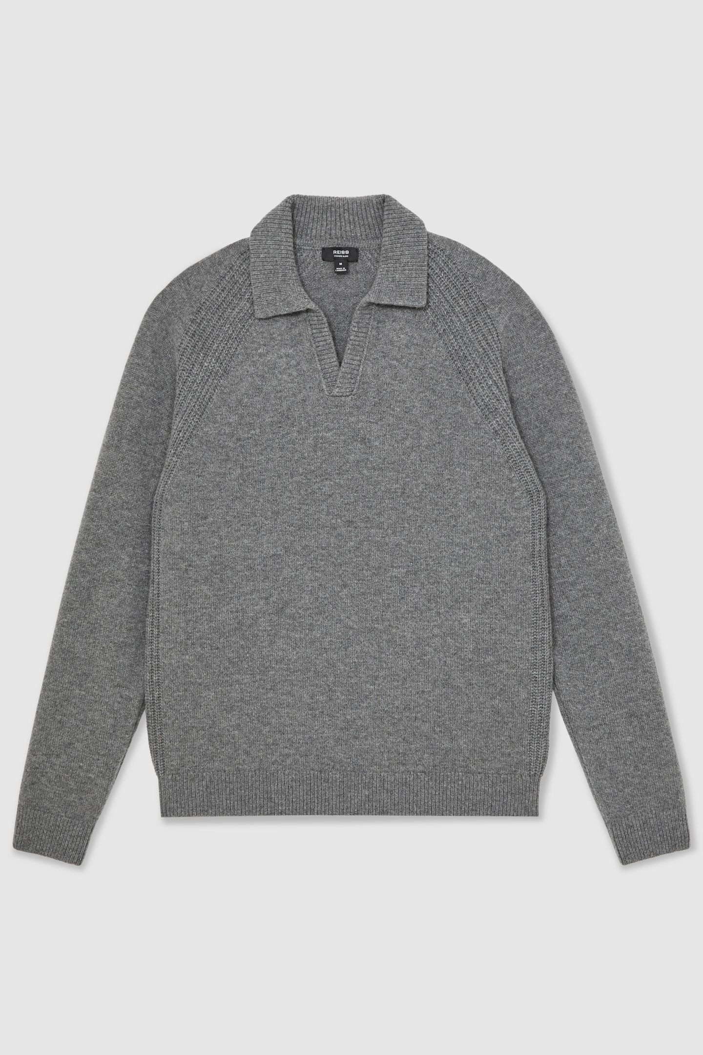 LS OPEN COLLAR JUMPER MID GREY MELANGE 4