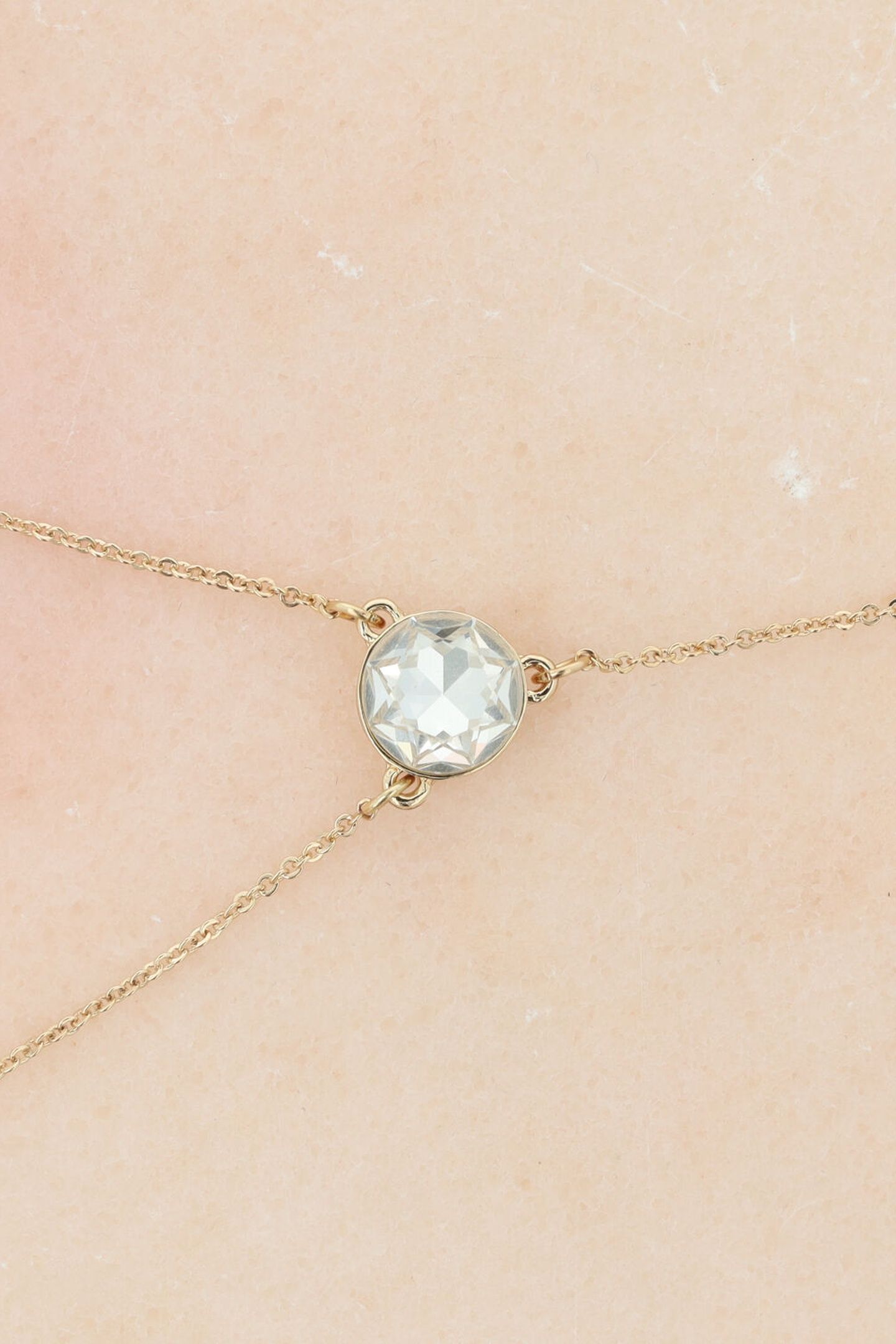 GOLDEN ANKLE CHAIN WITH CRYSTALS CRYSTAL 4