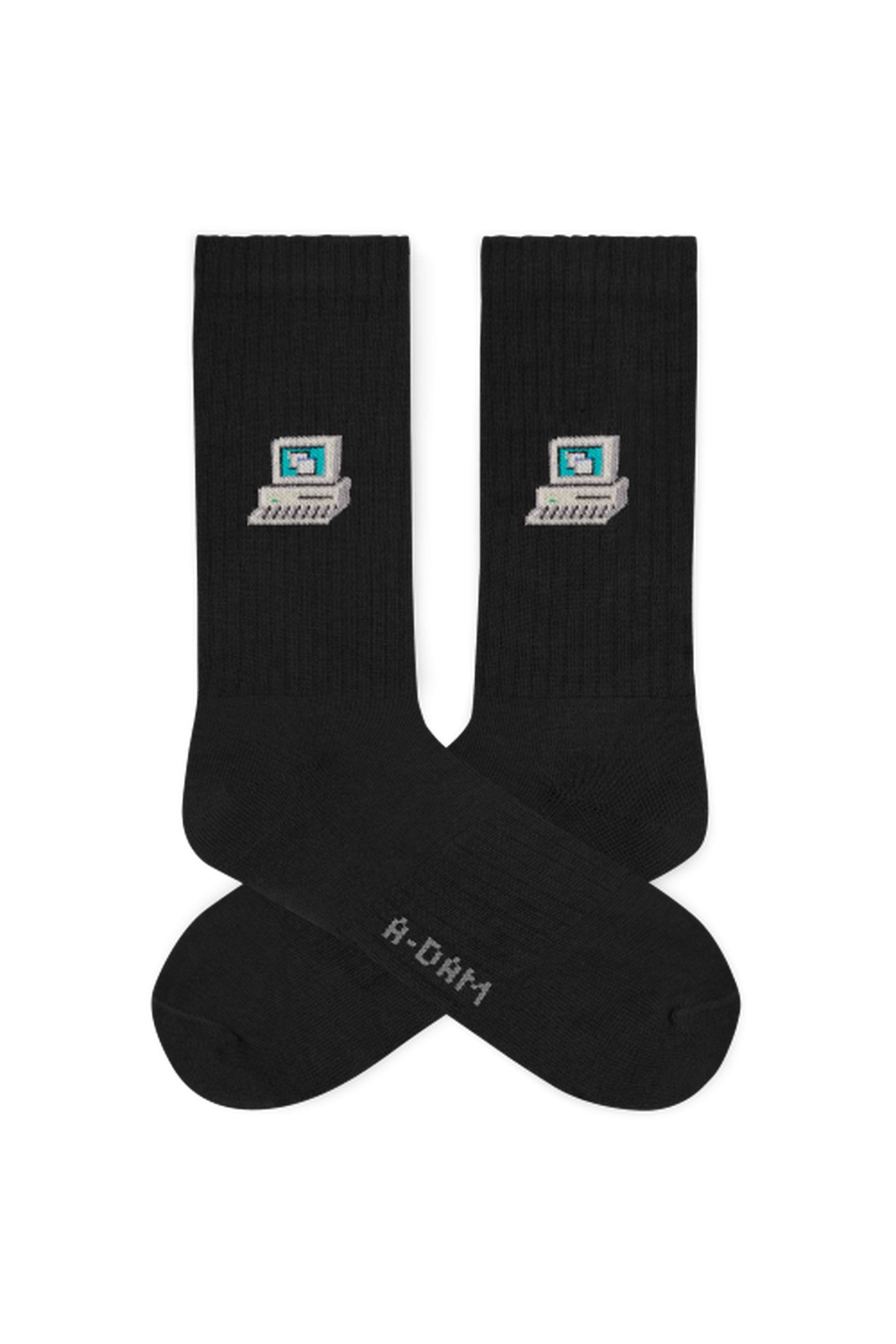 A-DAM 3-PACK CREW SOCKS BLACK COMPUTER BLACK 2