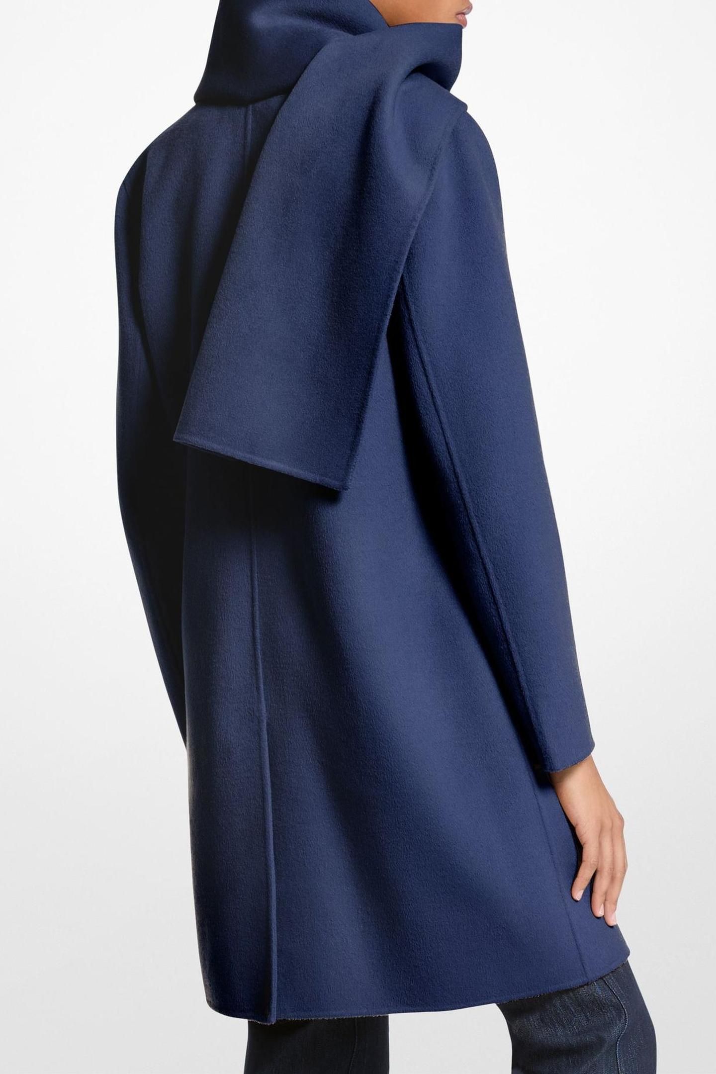 WOOL BLEND SCARF COAT MIDNIGHT 2
