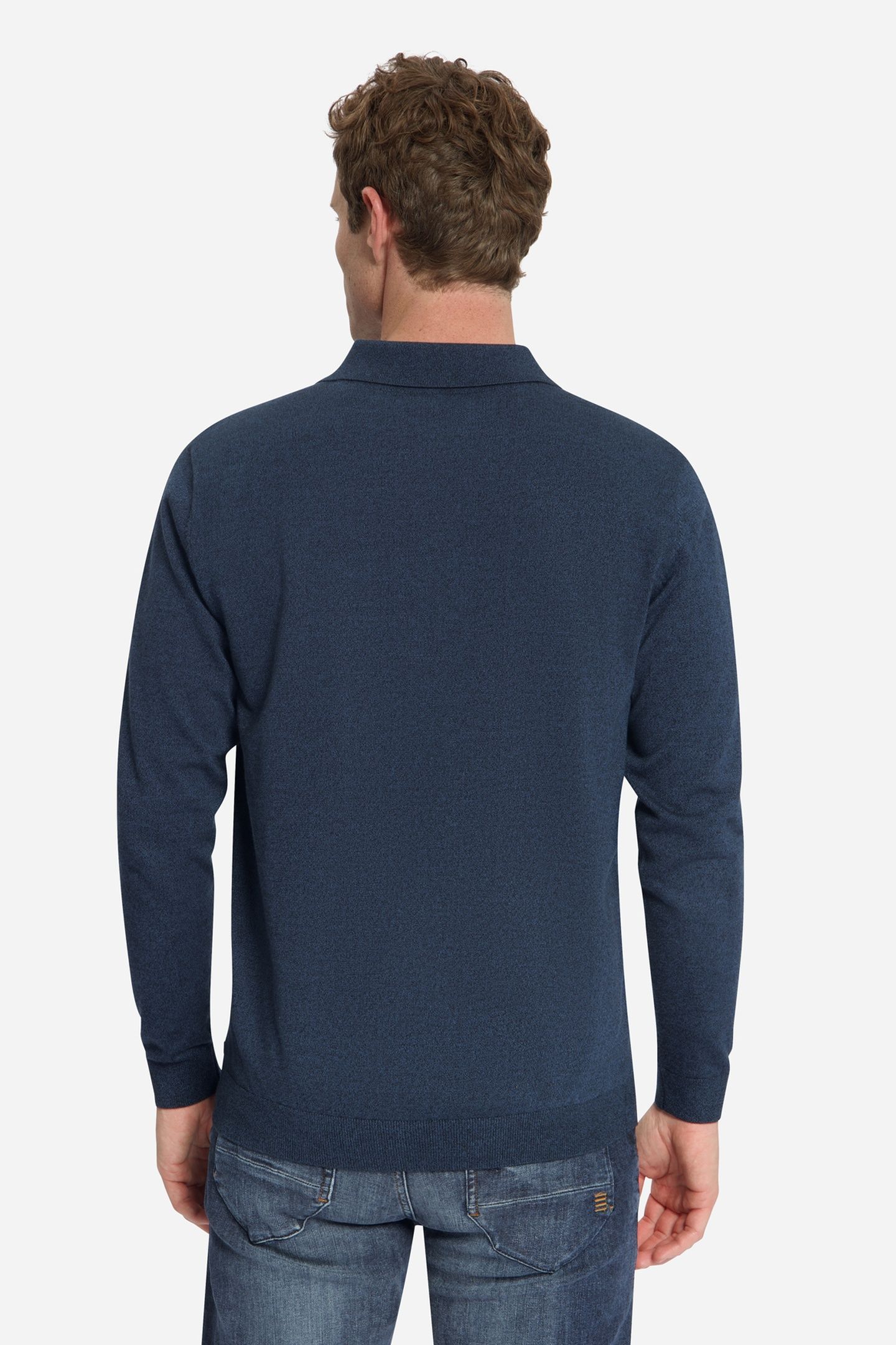 PULLOVER V POLO MELANGE NAVY 4
