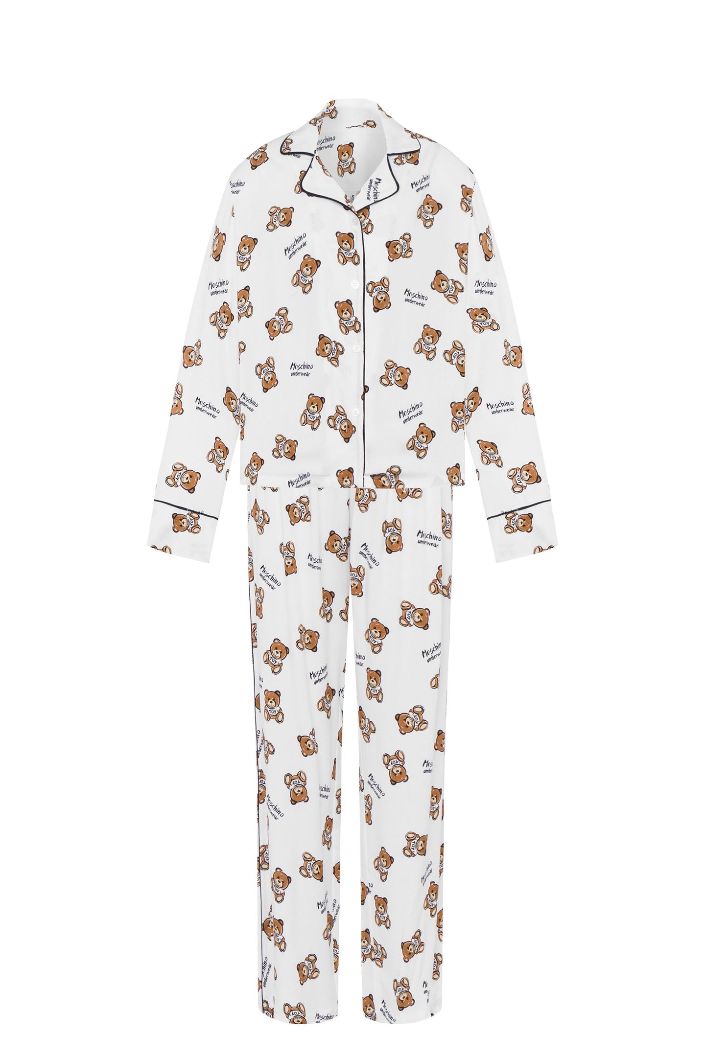 ALLOVER TEDDY BEAR TWILL PYJAMAS WHITE 3