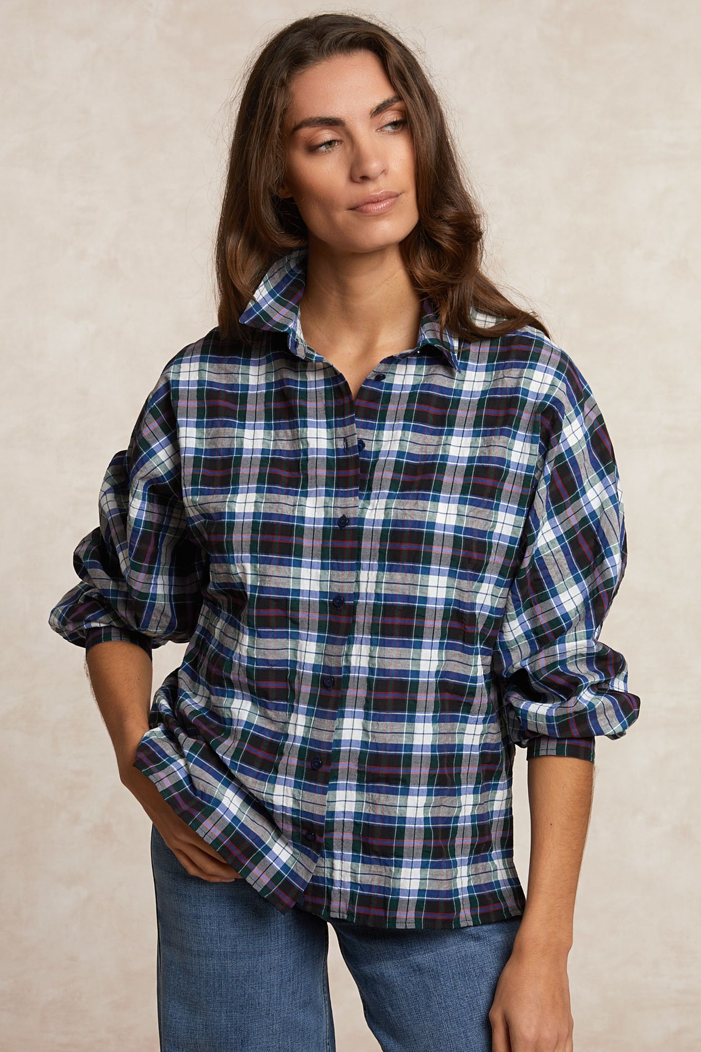 LOOSE CHECKED BLOUSE MULTI 3