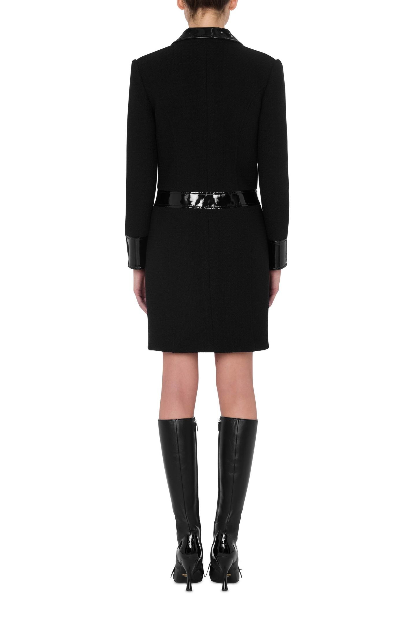 BONDAGE BUCKLE BOUCLÉ COAT BLACK 2