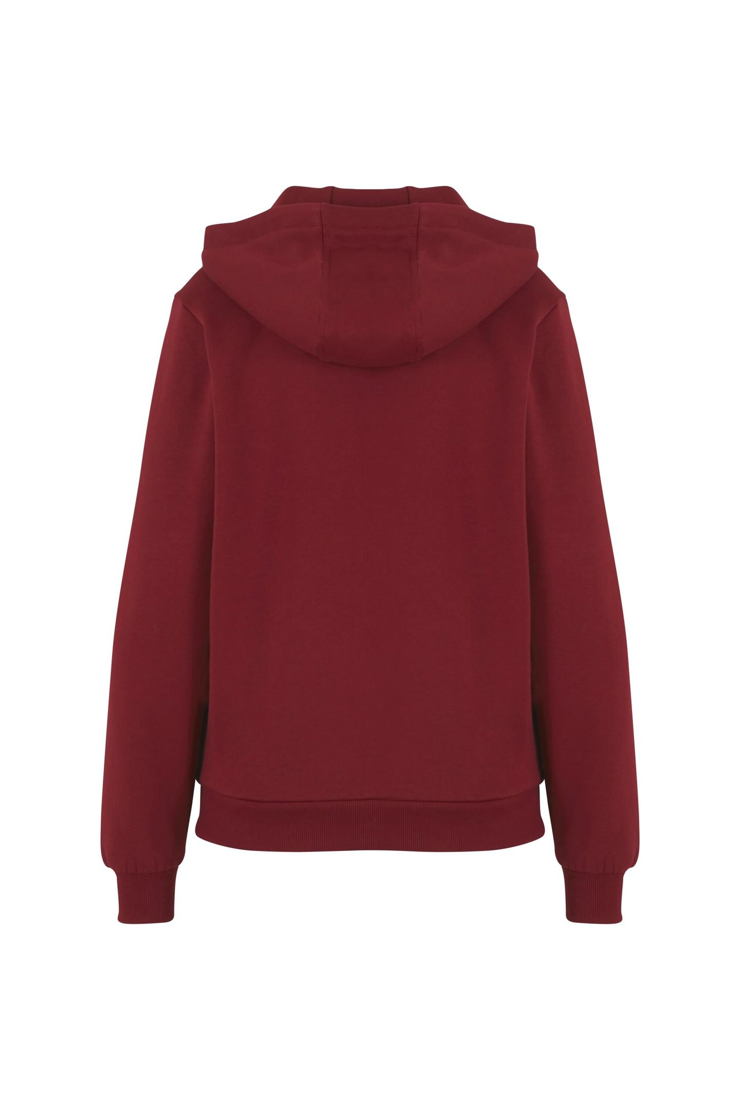 LADIES ESSENTIALS LOOSE BRUSHED FLEECE HOODY BURGUNDY 4