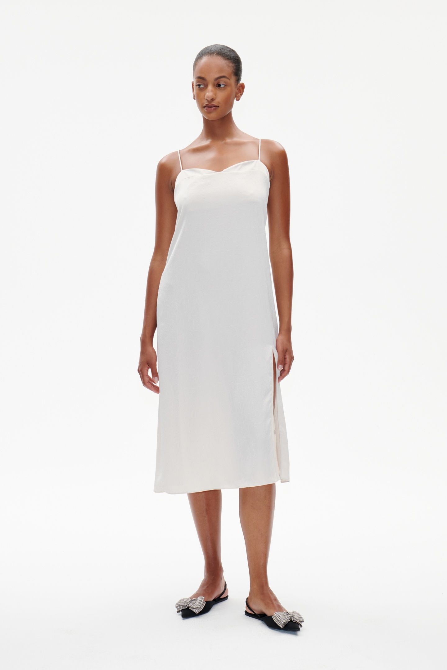 ALEENA DRESS WHITE SAND 1