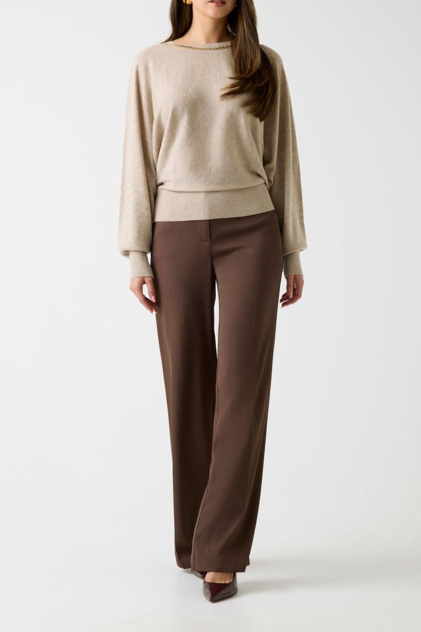 ABEL CN DOLMAN SLEEV VELVET TAUPE MULTI 2