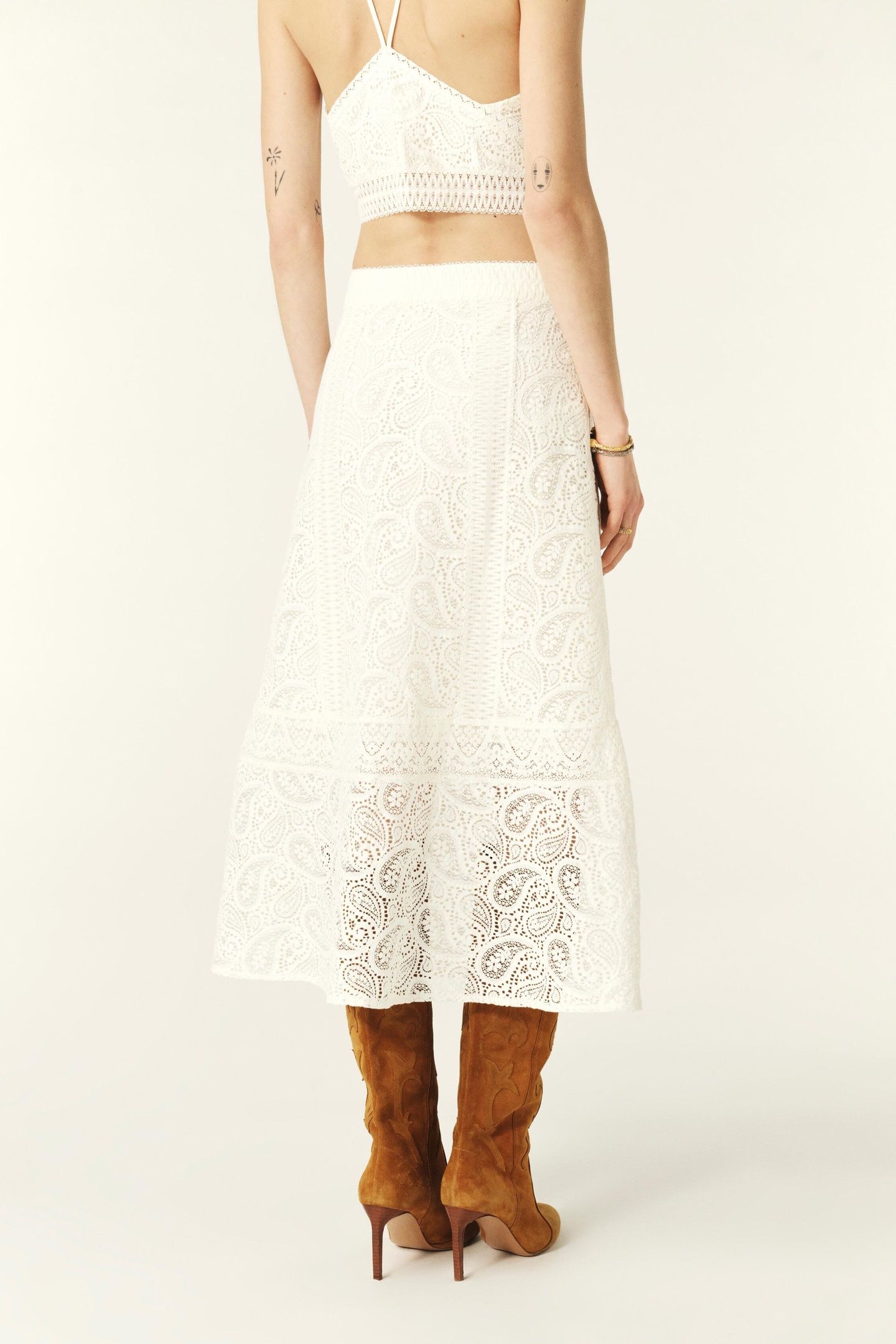 MID-LENGTH SKIRT ECRU 2