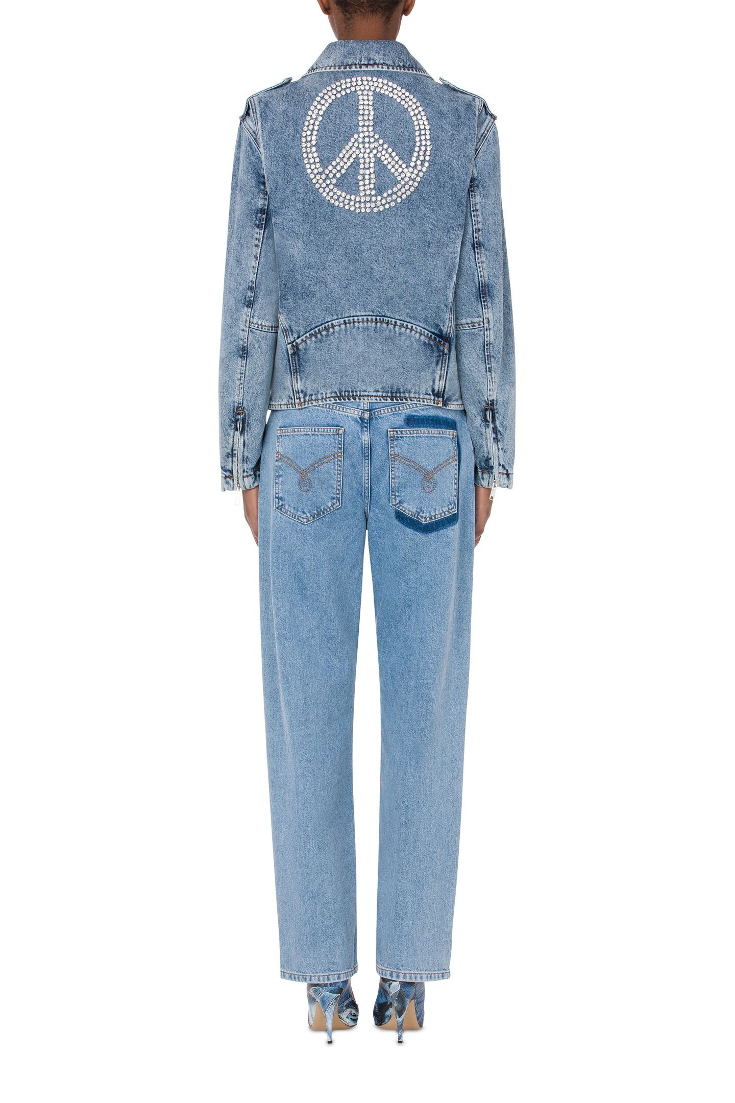 BIKER IN DENIM PEACE SYMBOL BLUE 2