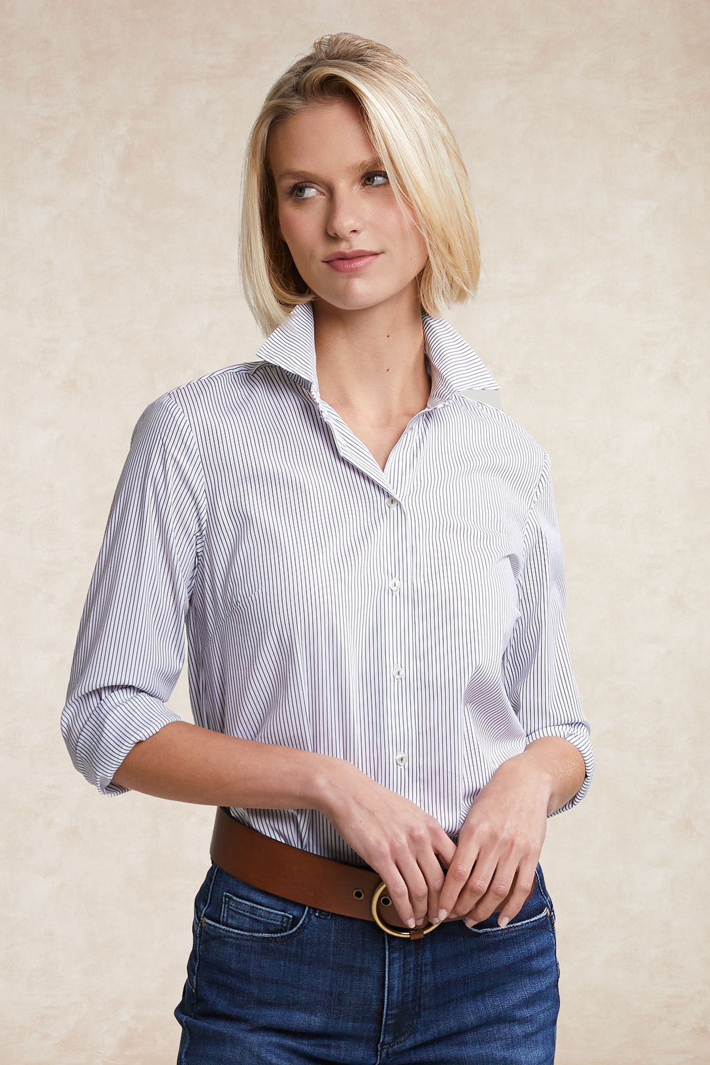 COTTON STRIPED BLOUSE GREY/WHITE 4
