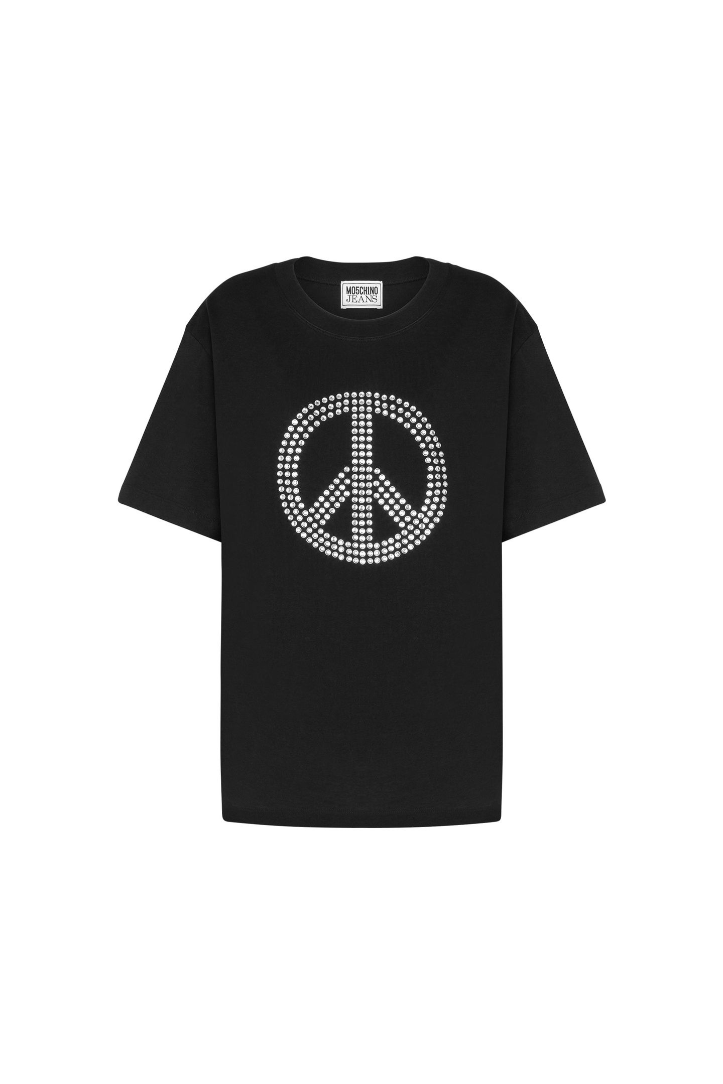 T-SHIRT IN JERSEY PEACE SYMBOL BLACK 3