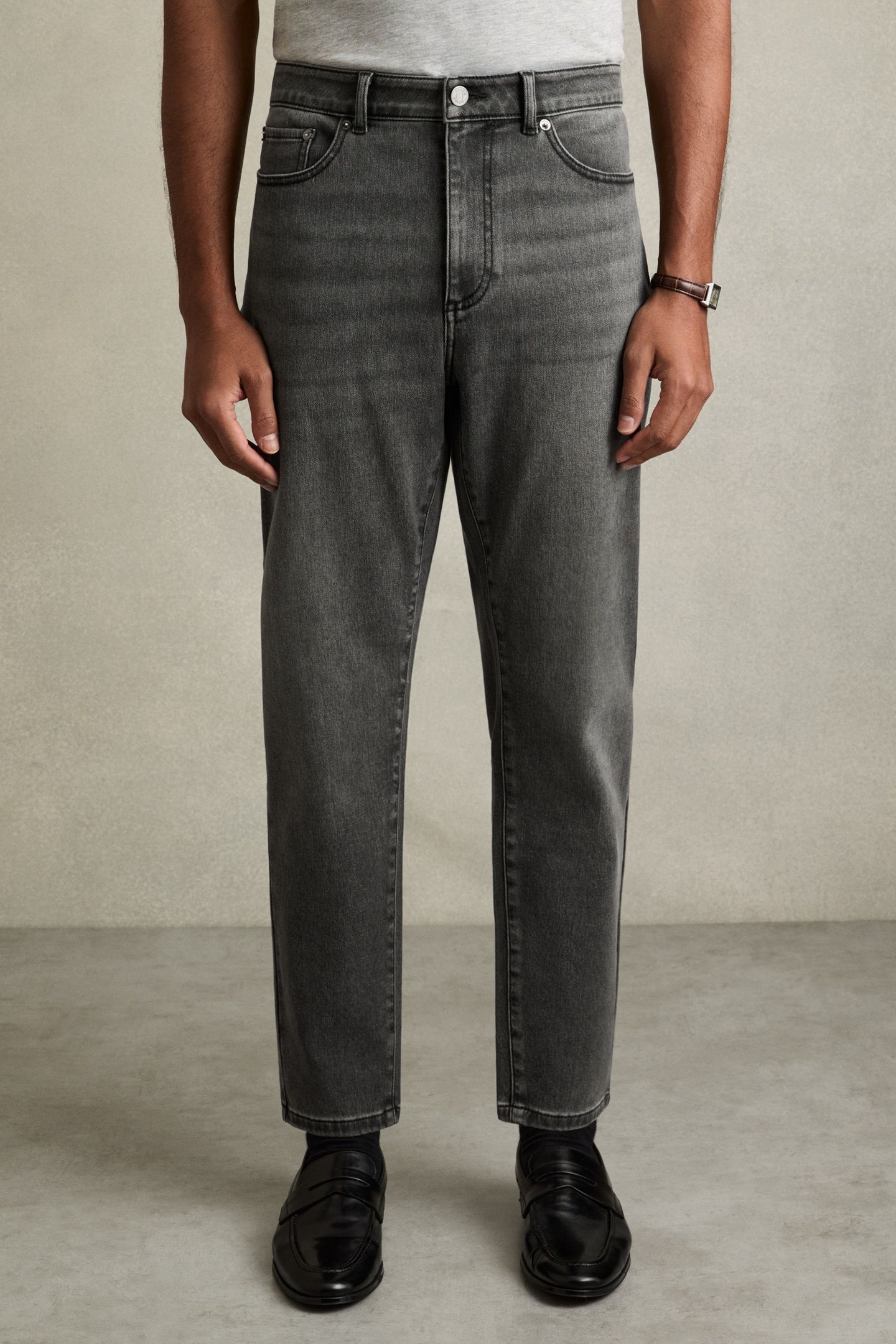 CROPPED RELAXED FIT JEAN WASHED BLACK 1