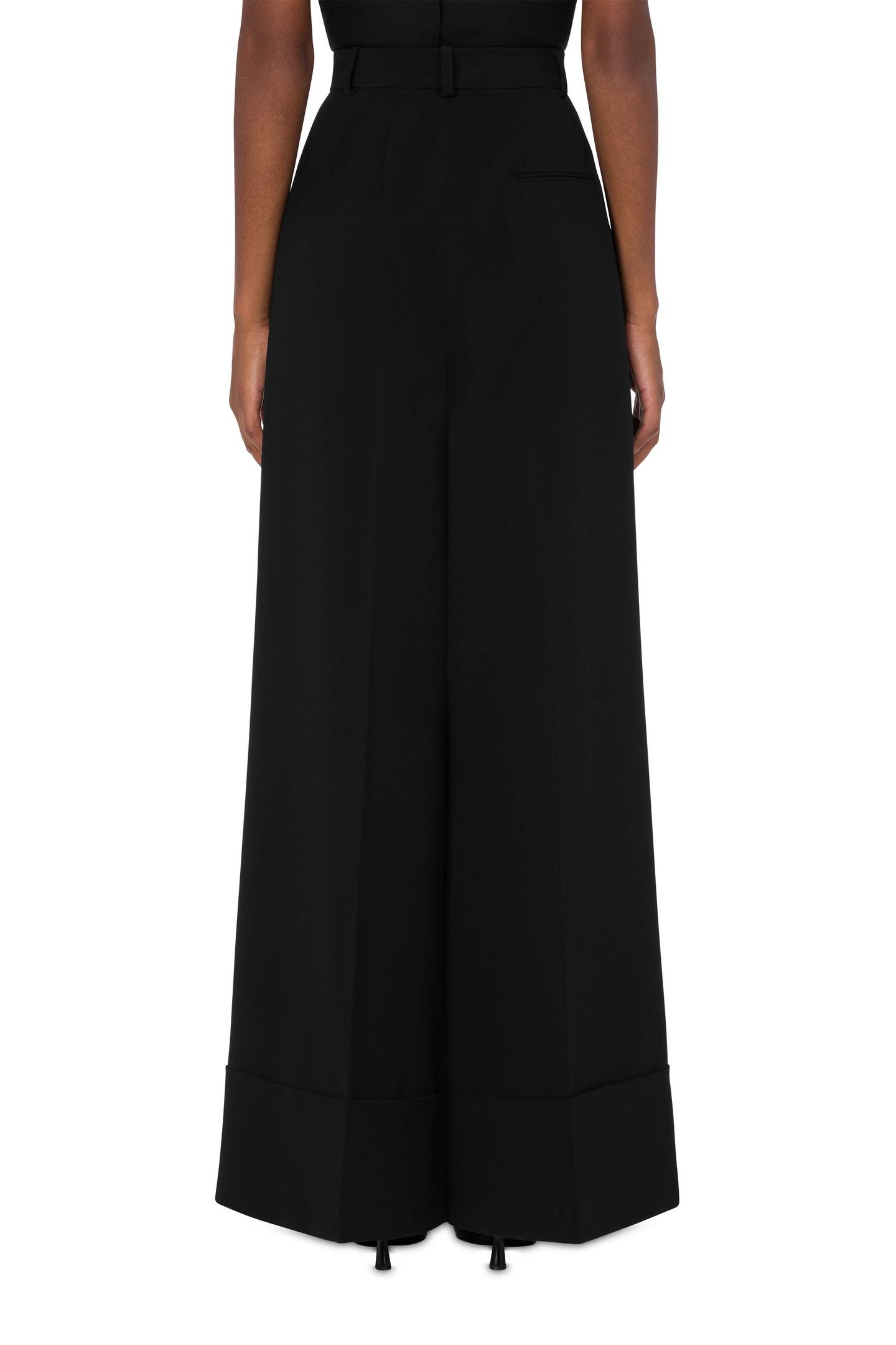 CREPE PALAZZO TROUSERS BLACK 2