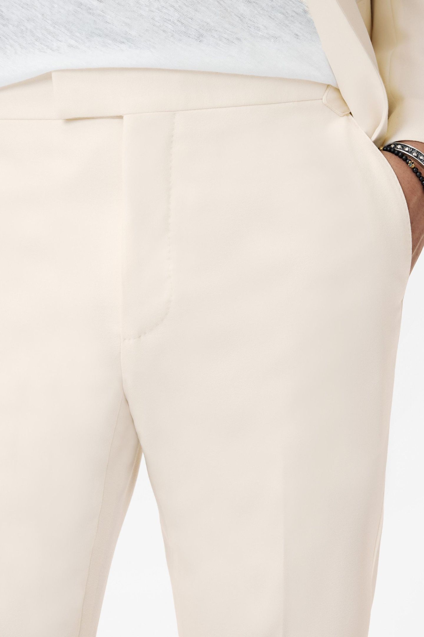 GLEN TUXEDO PANTS - TUXEDO PANTS WITH ST IVORY 3