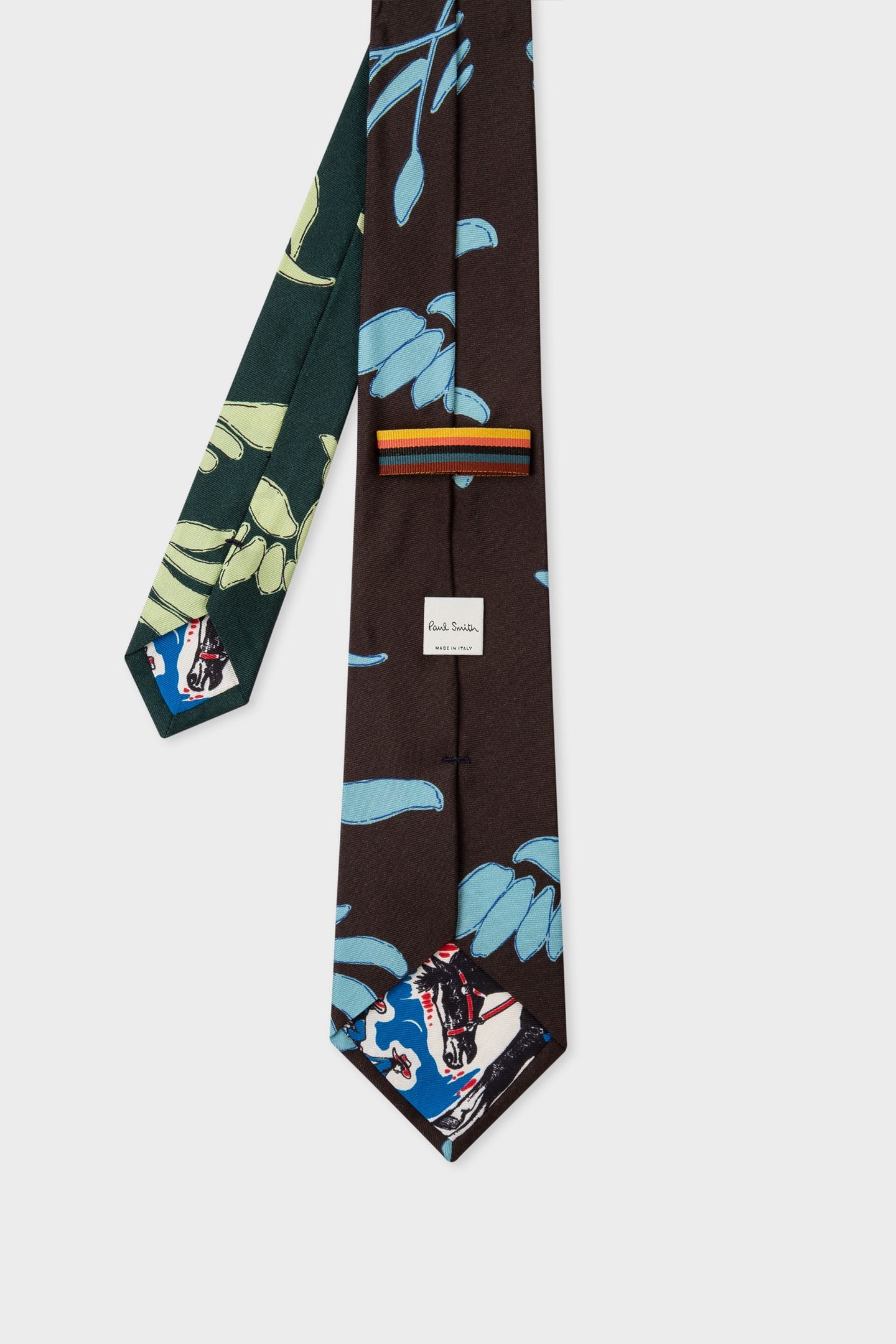 MEN TIE BIRD PRNT CHOCOLATE 2