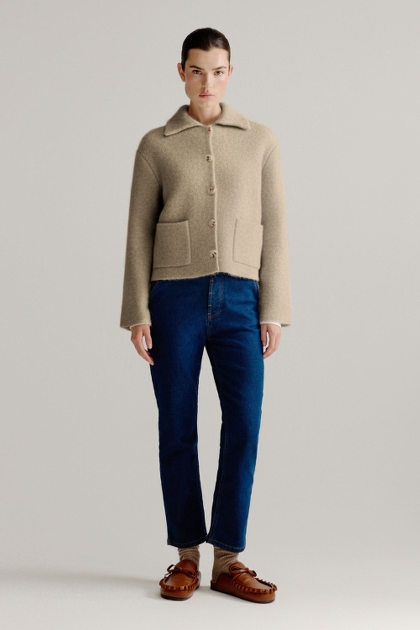 LINDA JACKET LIGHT KHAKI PRINT 1