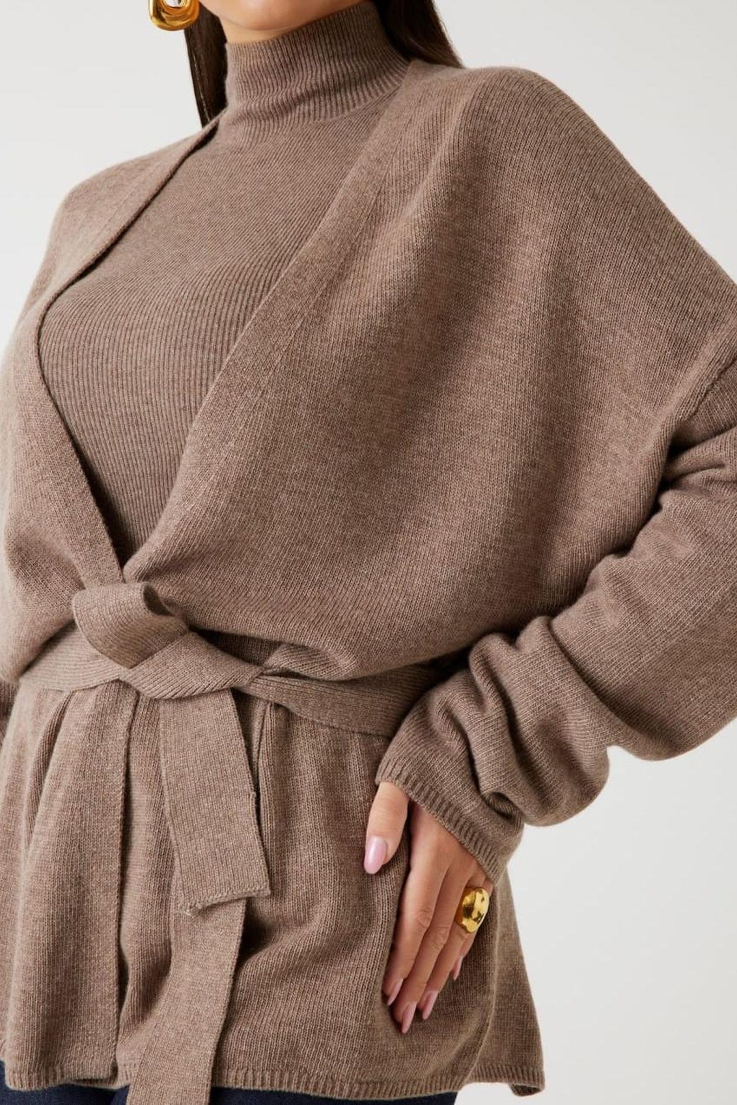 AFRAH KIMONO OVER CA SILK TAUPE HEATHER 6