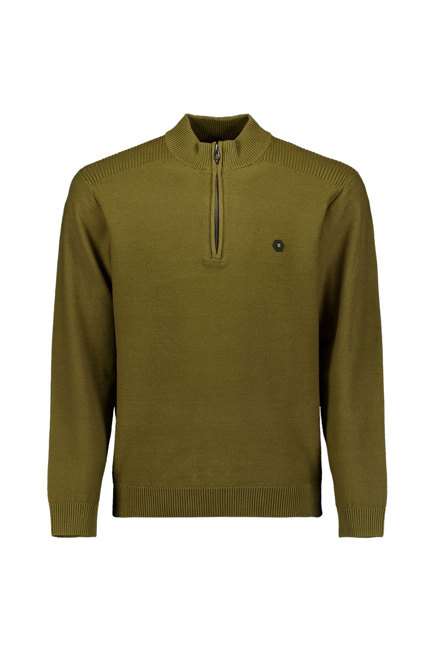 PULLOVER HALF ZIP SHOULDER DETAIL MOSS 5