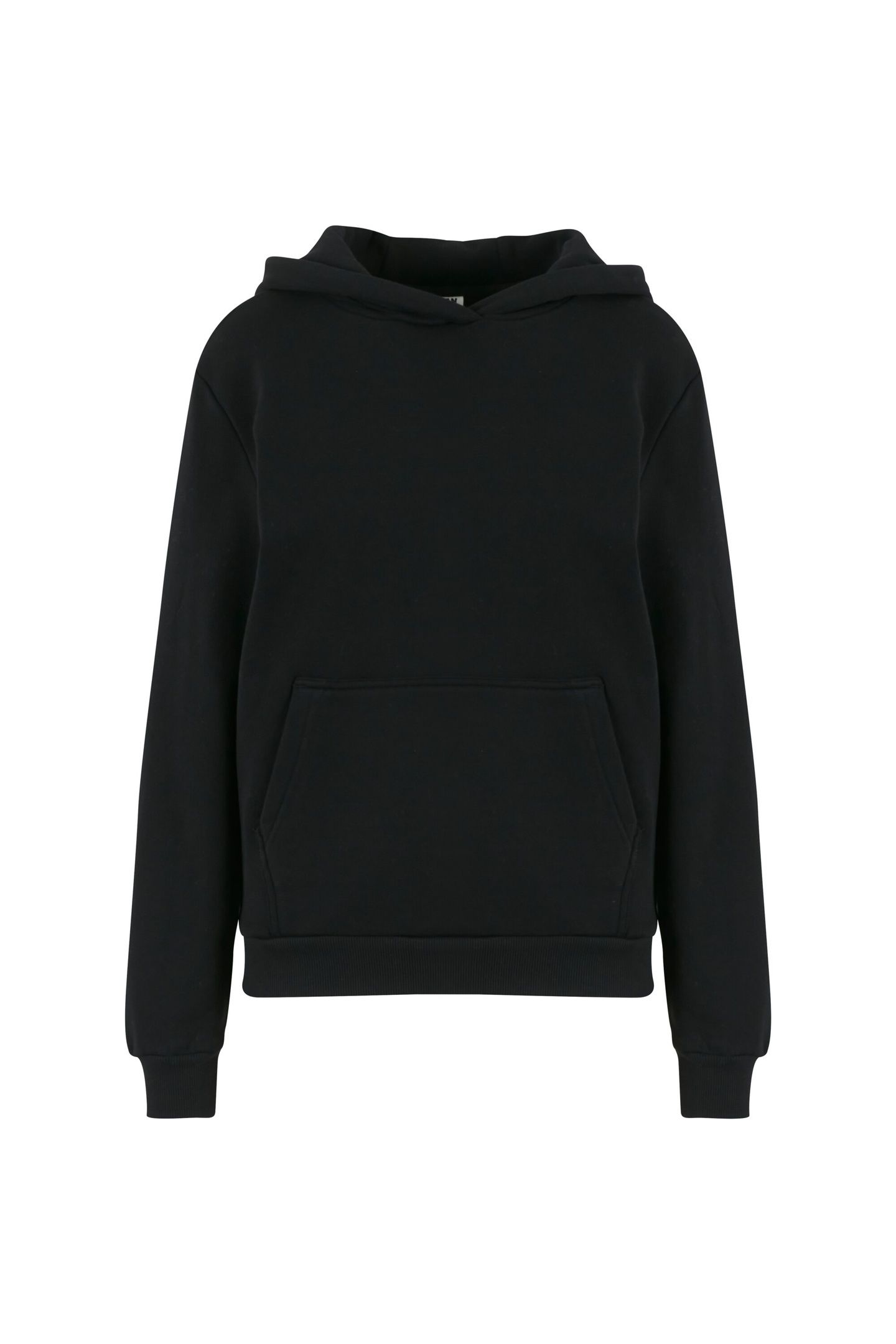 LADIES ESSENTIALS LOOSE BRUSHED FLEECE HOODY BLACK 3