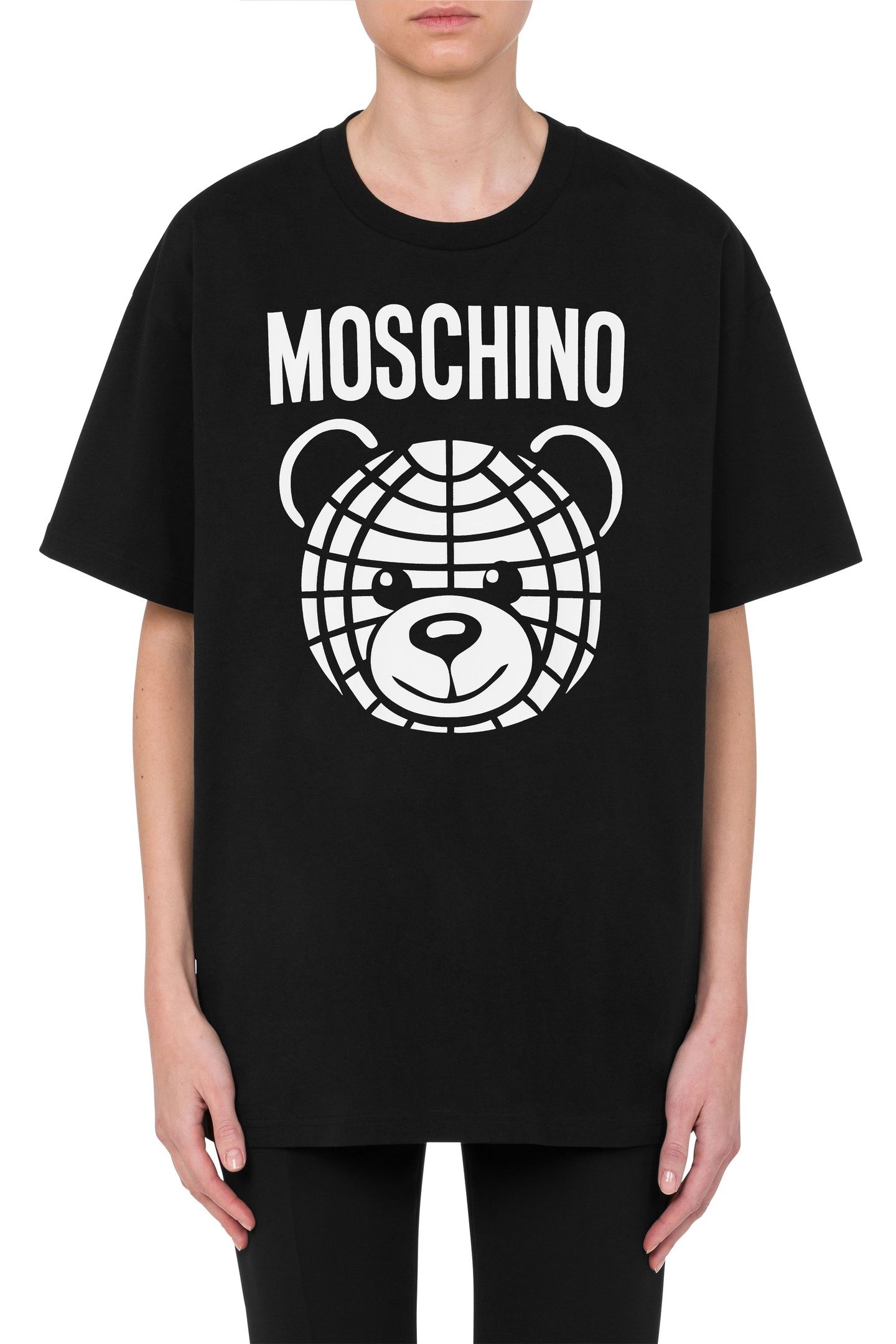 MOSCHINO TEDDY BEAR ORGANIC JERSEY T-SHIRT BLACK 1