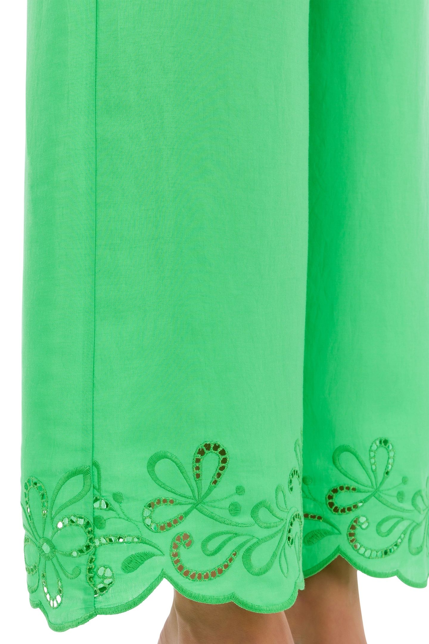 WIDE TROUSERS IN NYLON AND VISCOSE AJOUR GREEN 4