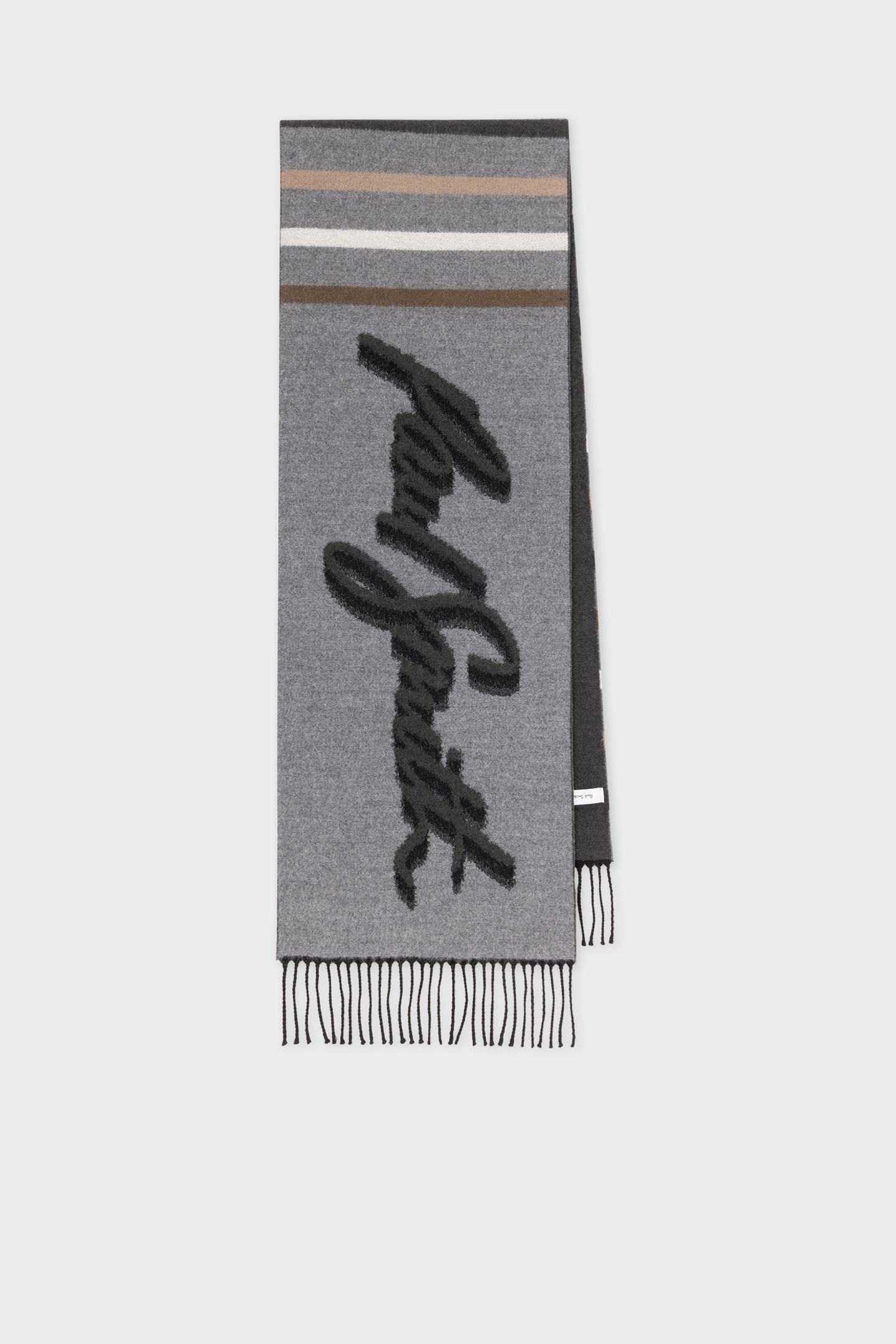 MEN SCARF LOGO JACQUARD SLATE 6