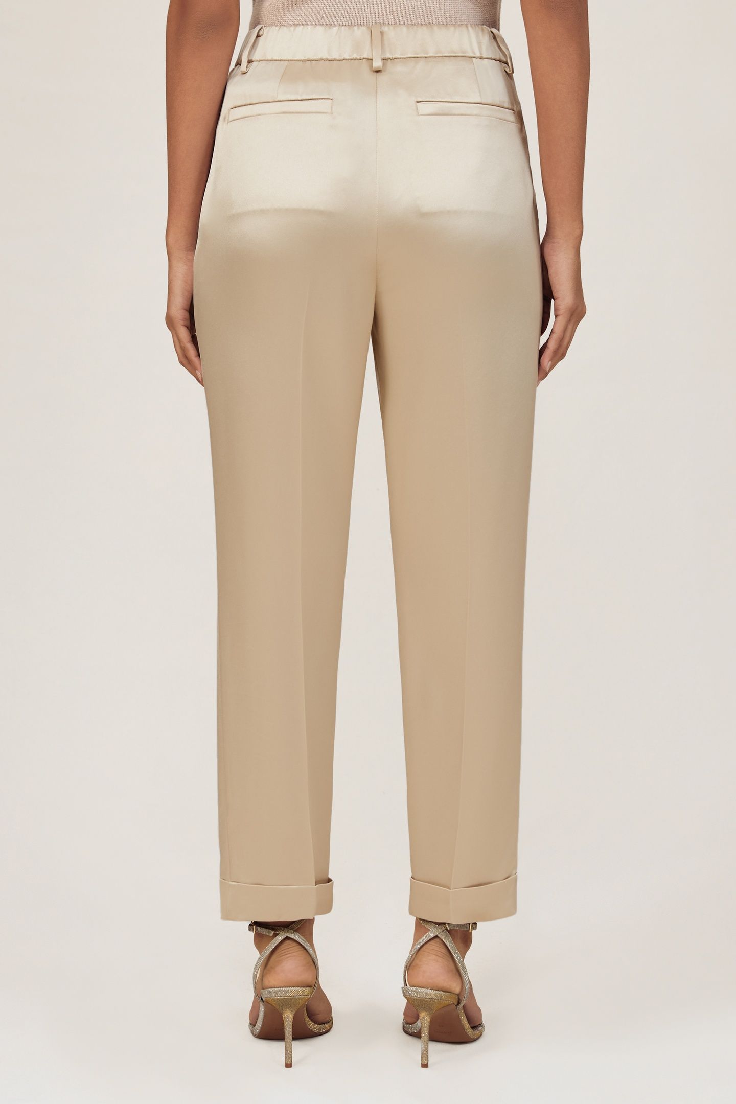 SATIN TAPER TROUSER NEUTRAL 2