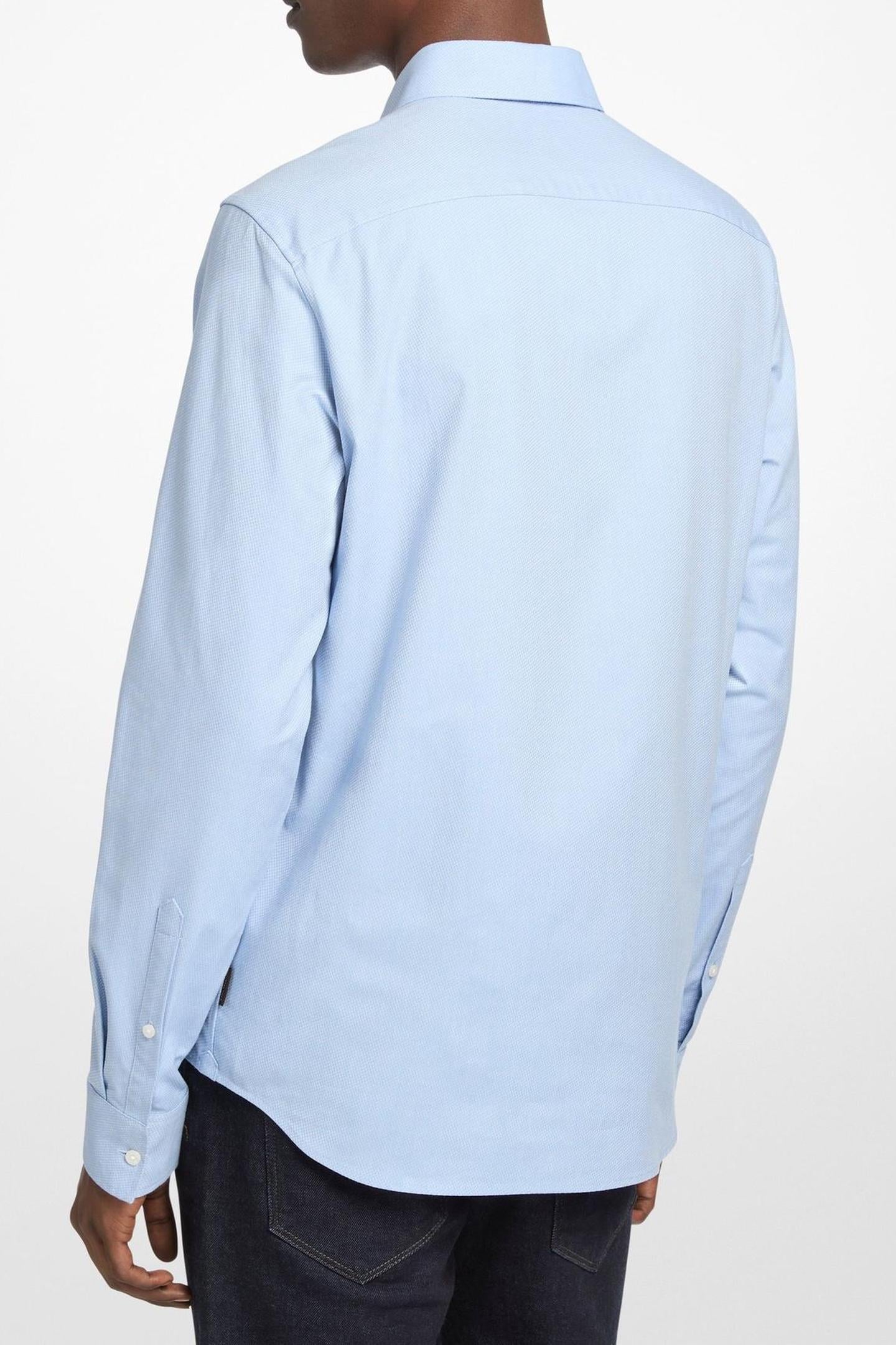 LS STRETCH DOBBY SLIM FIT MARINE BLUE 2