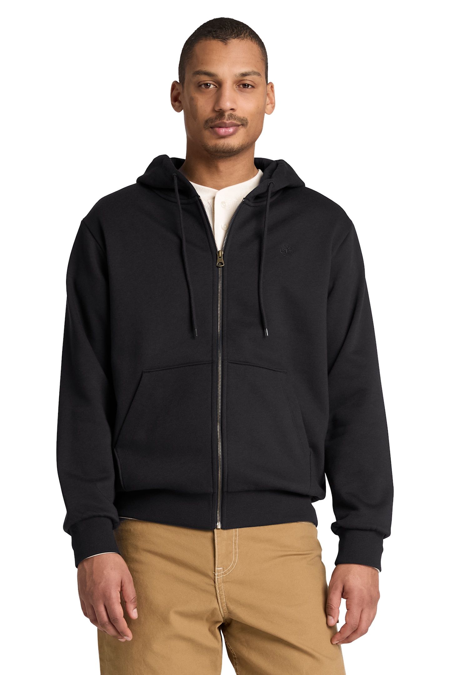 OYSTER RIVER CHEST LOGO BB ZIP HOODIE BLACK 1