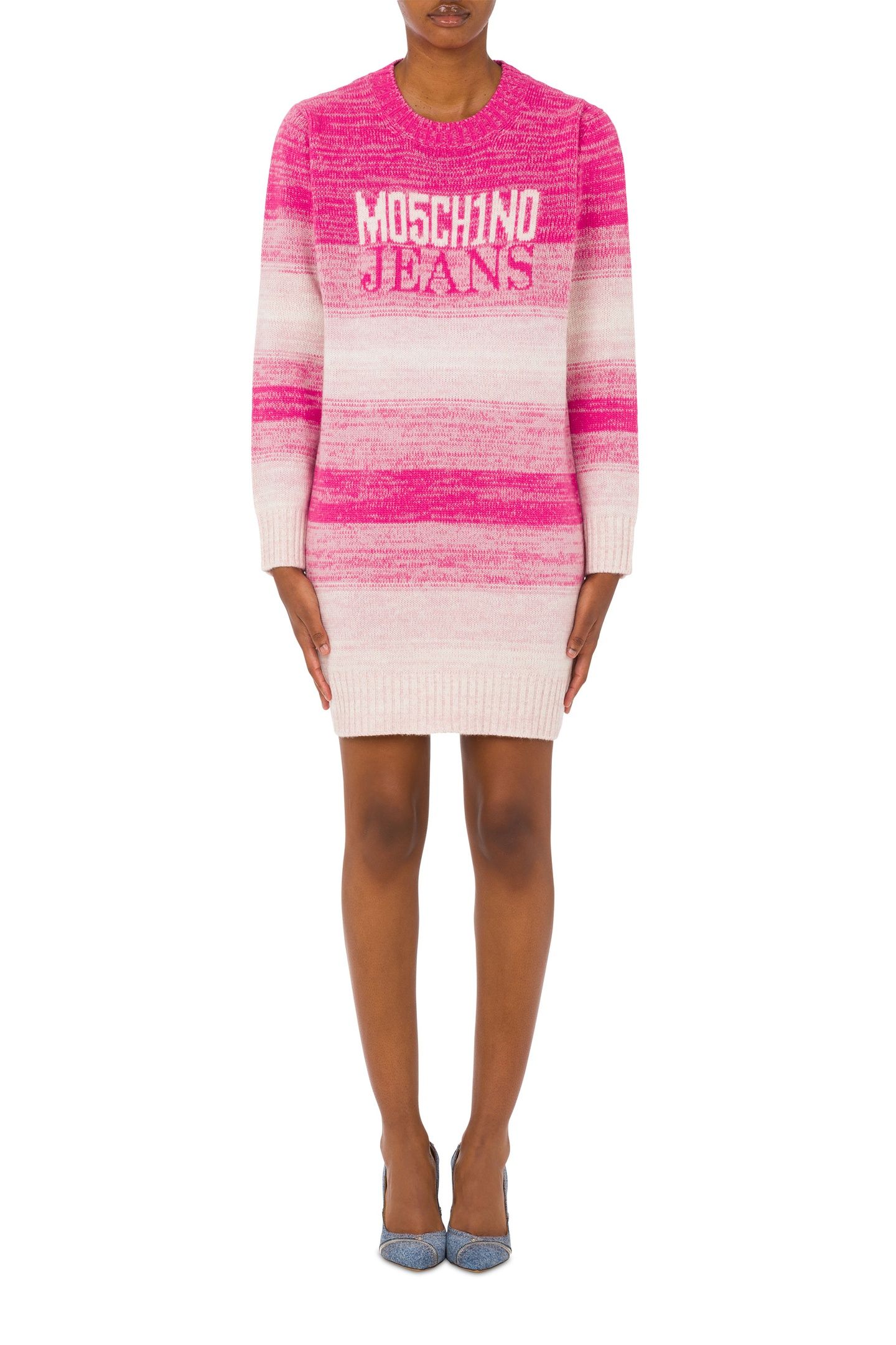 DEGRADÉ WOOL BLEND DRESS PINK 1