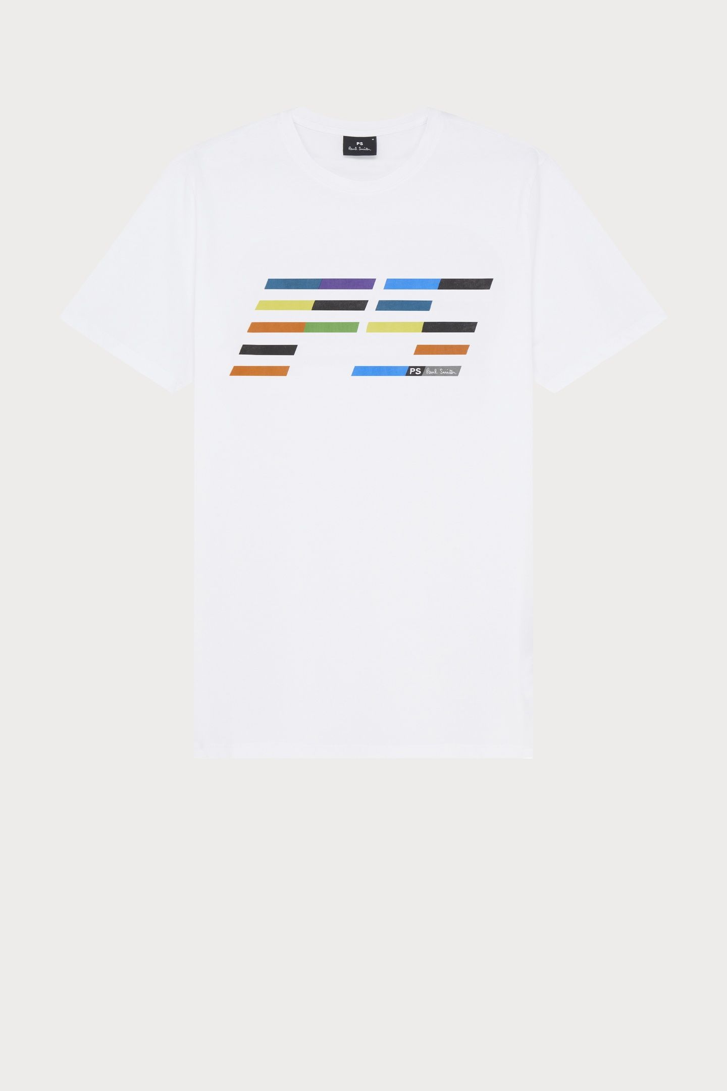 MENS REG FIT SS TSHIRT PS SLANT LOGO WHITE 2