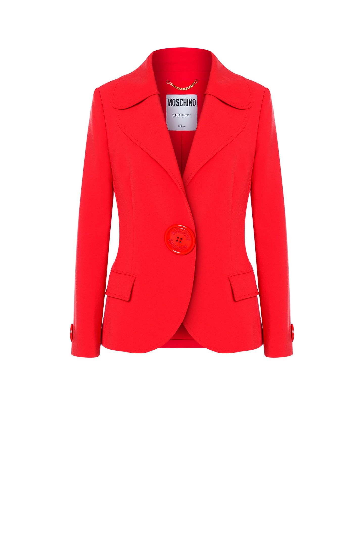 MOSCHINO BUTTON CRÊPE JACKET RED 3