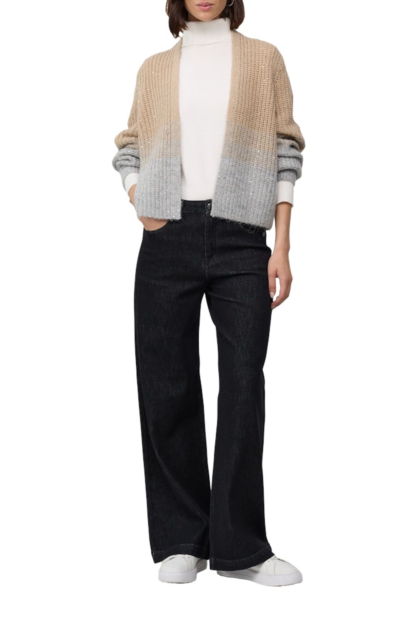 S.OLIVER CARDIGAN GREY/BLACK 4