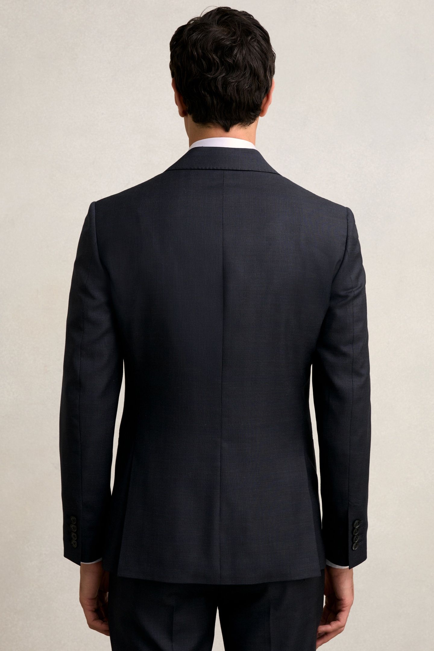 SB 2B NOTCH PRINCE OF WALES CHECK BLAZER NAVY 3